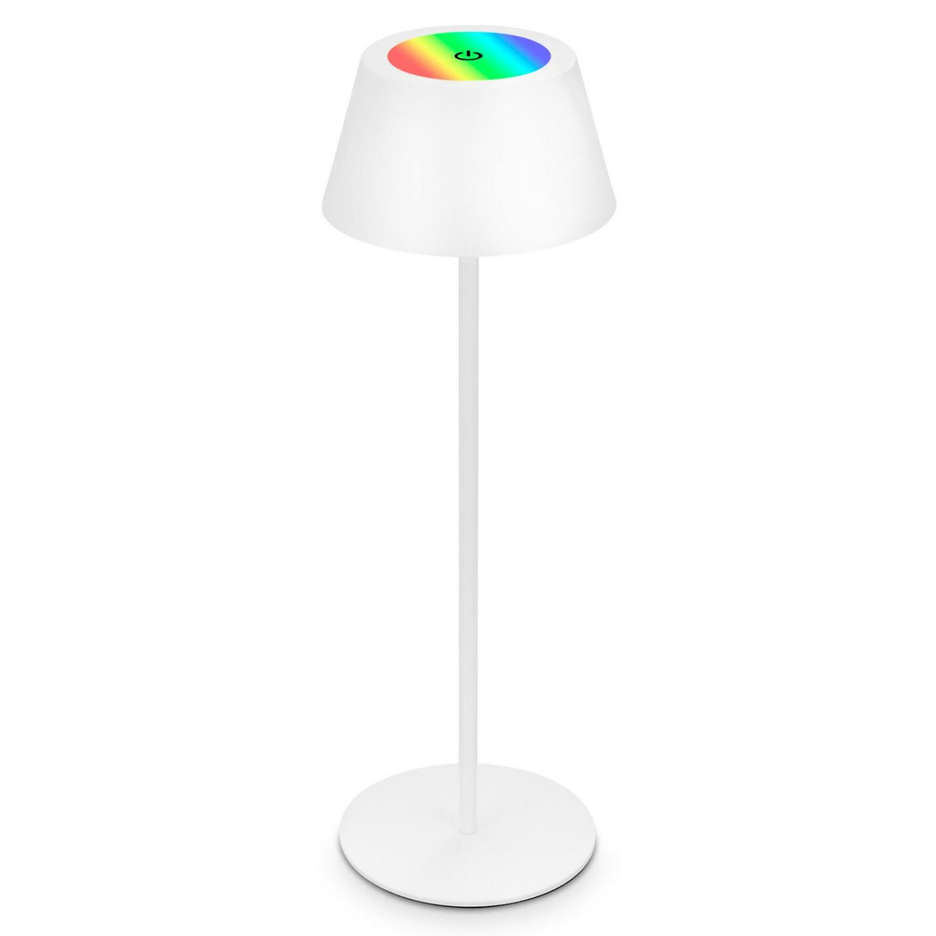 BRILONER LED RGB nabíjecí stolní lampa 38 cm 2,6W 200lm bílé BRILO 7466016