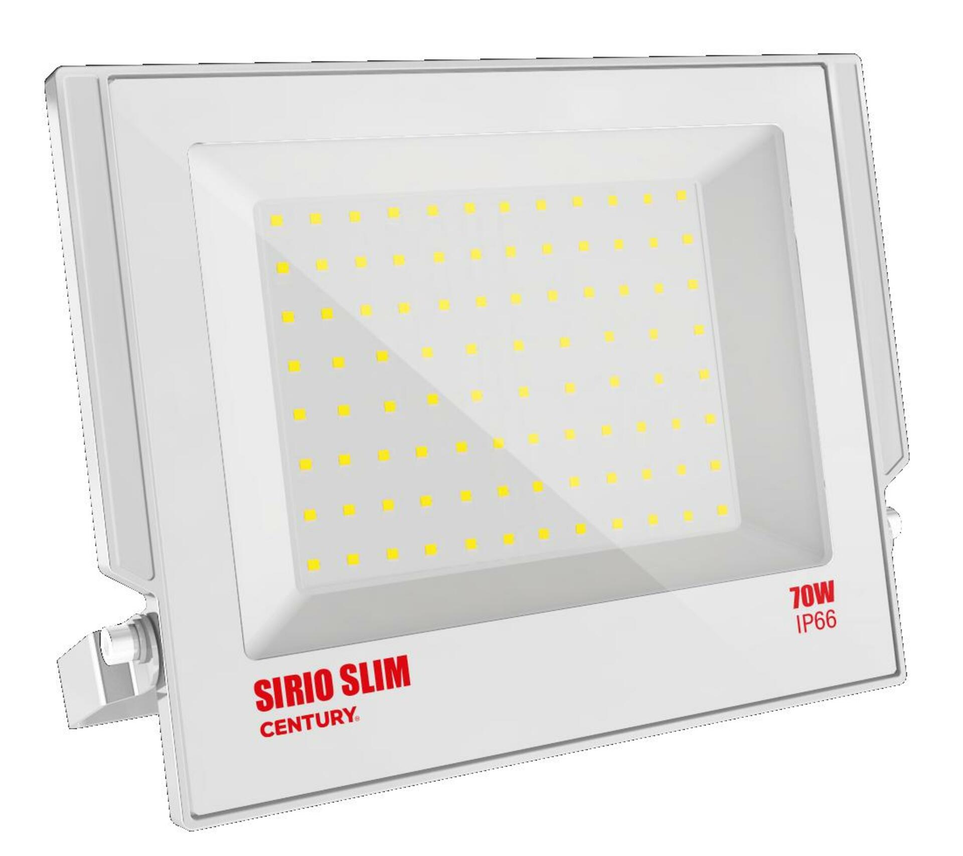 CENTURY LED reflektor SIRIO SLIM BÍLÝ 70W 4000K 110d 230x270x28mm IP66 IK08