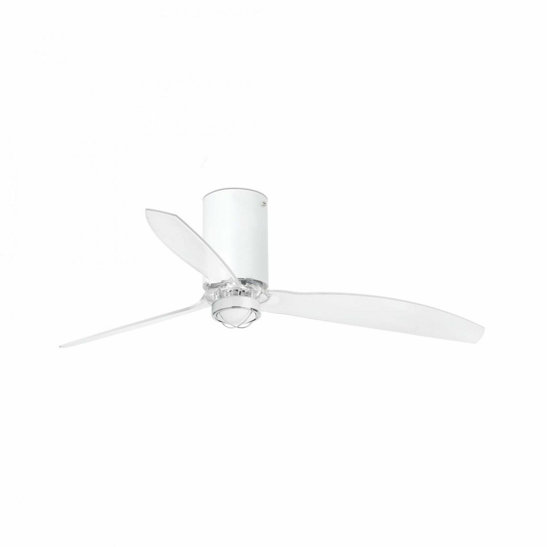 FARO MINI TUBE FAN M LED, bílá/transparentní, stropní LED ventilátor s DC motorem SMART