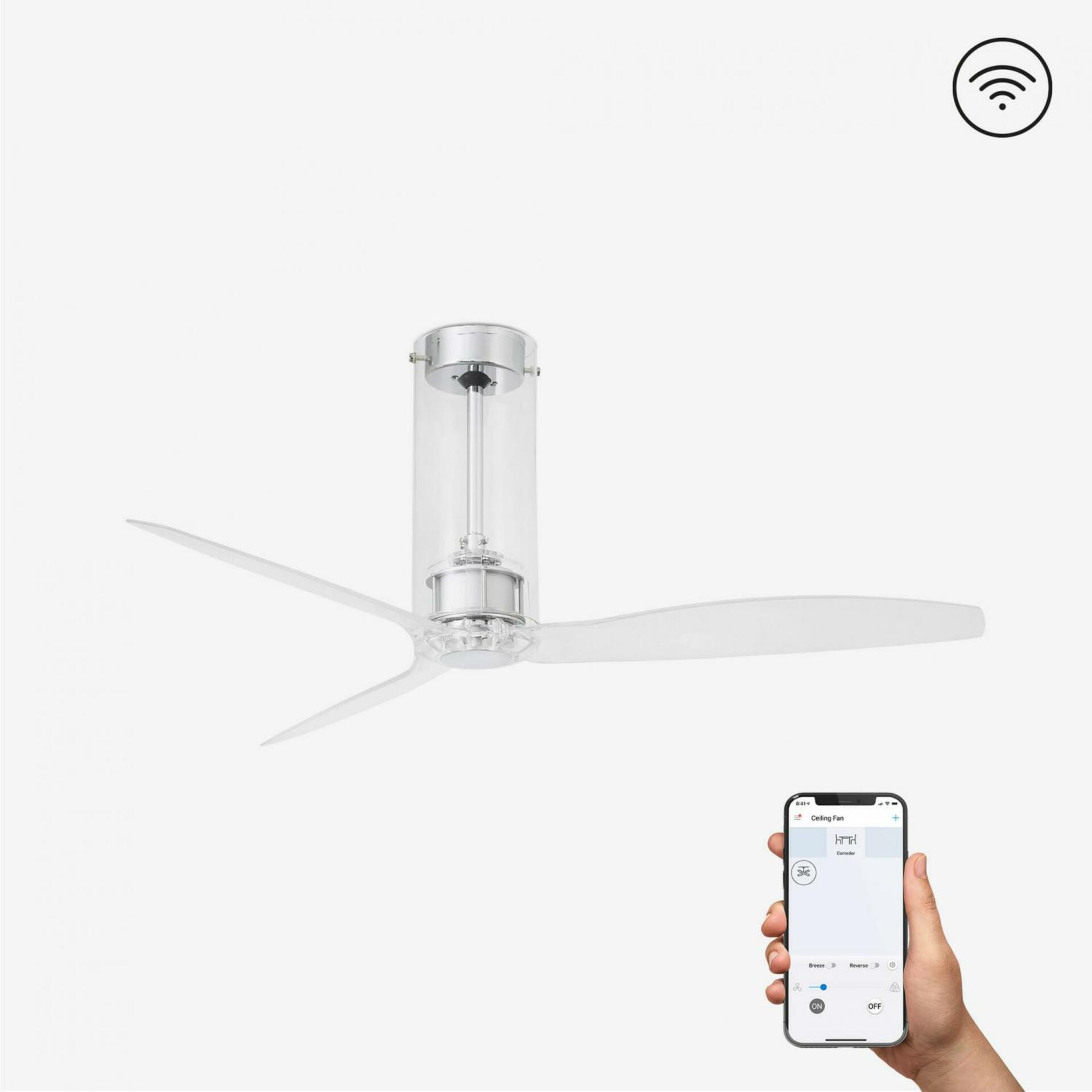 FARO TUBE FAN, transparentní, stropní ventilátor s DC motorem SMART