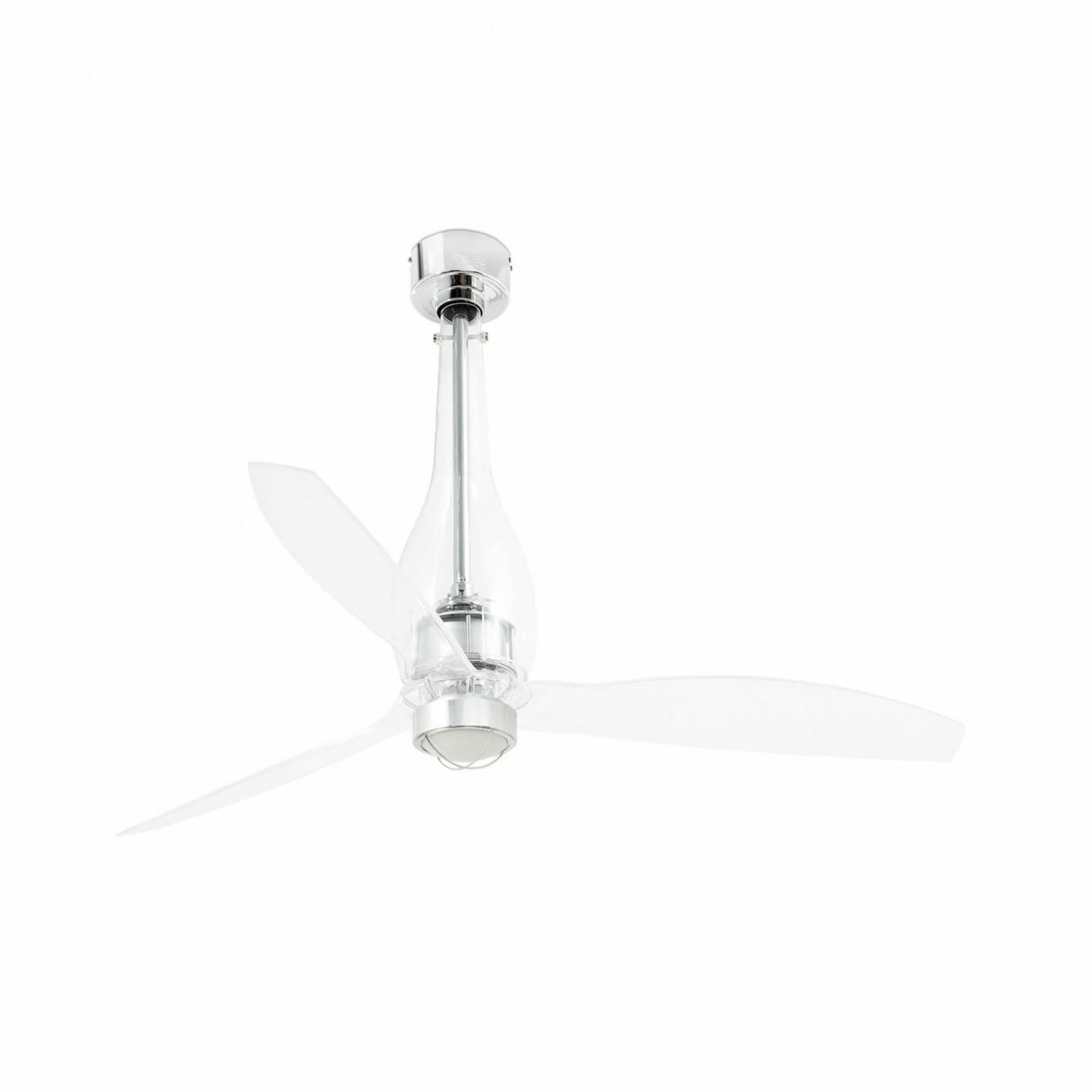 FARO ETERFAN M LED, transparentní, stropní LED ventilátor s DC motorem