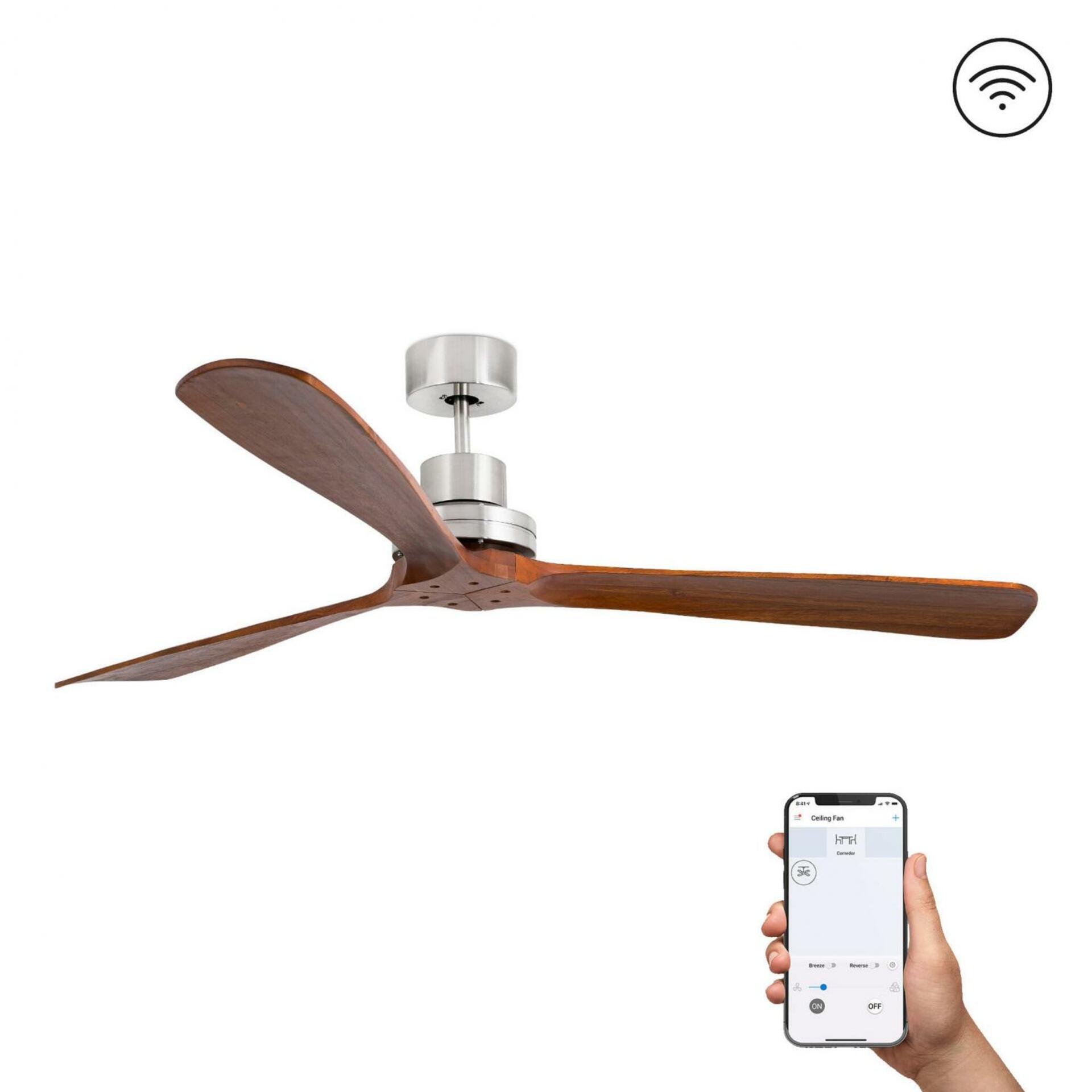 FARO LANTAU XL stropní ventilátor, matný nikl DC SMART