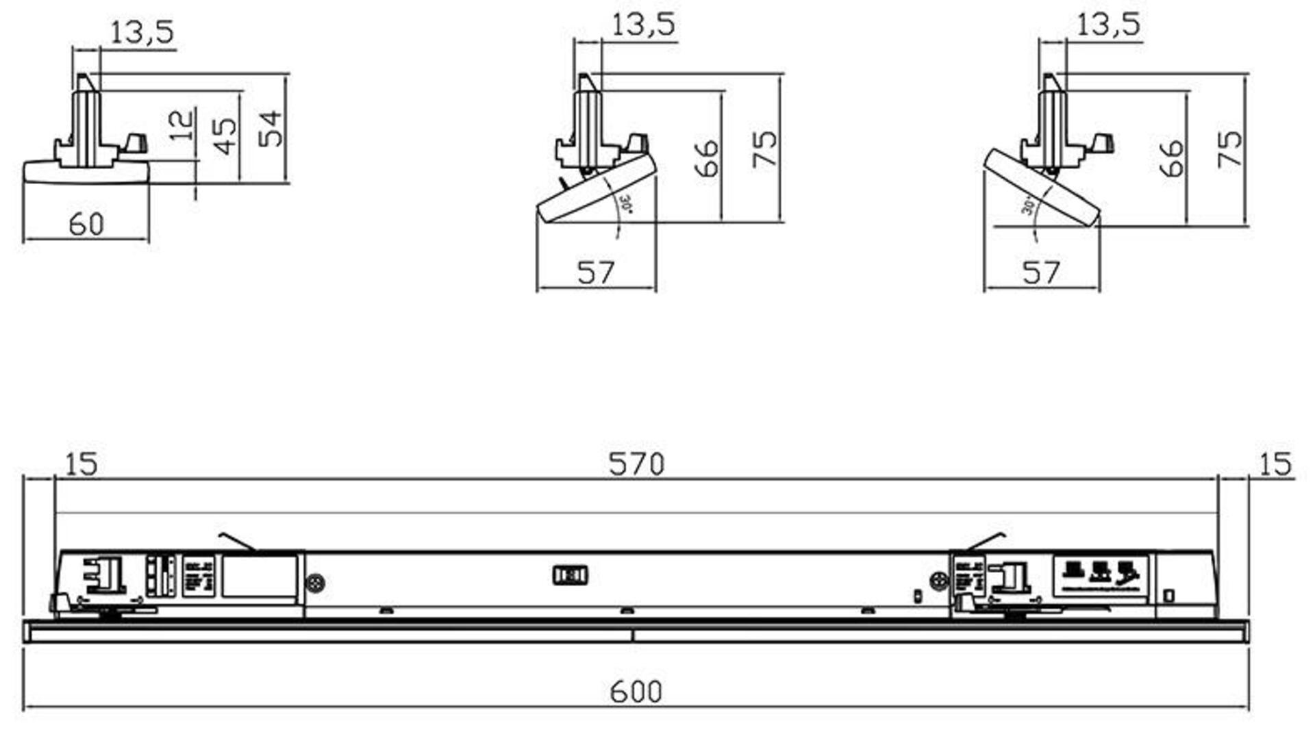 Light Impressions Deko-Light 3-fázové svítidlo, lineární Pro, Tilt, 20 W, 4000K, 220-240V 20W dopravní černá RAL 9017 600 mm 707142