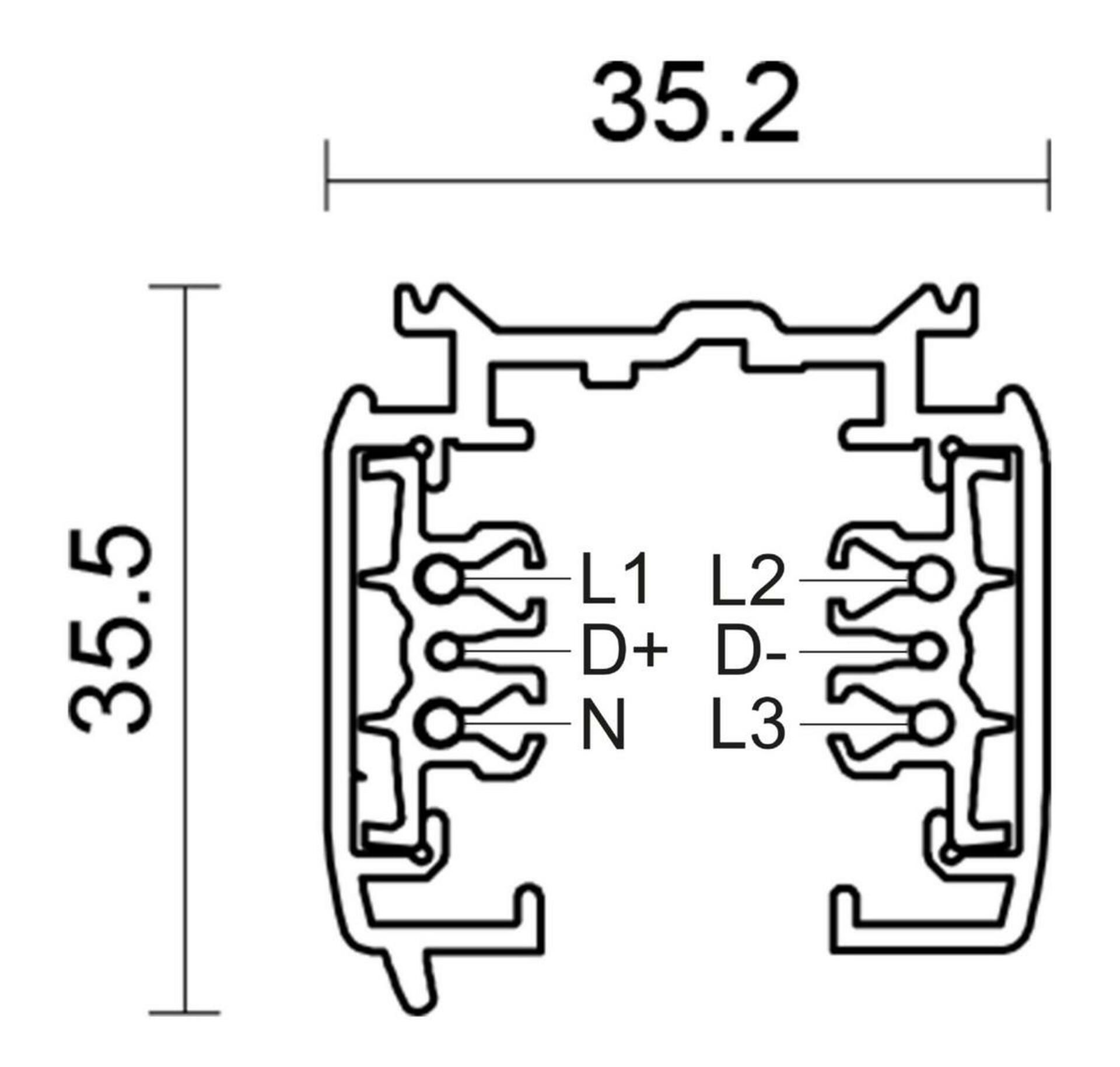 Light Impressions Deko-Light 3-fázový kolejnicový systém - D Line DALI přisazená kolejnice 2m, černá 710503