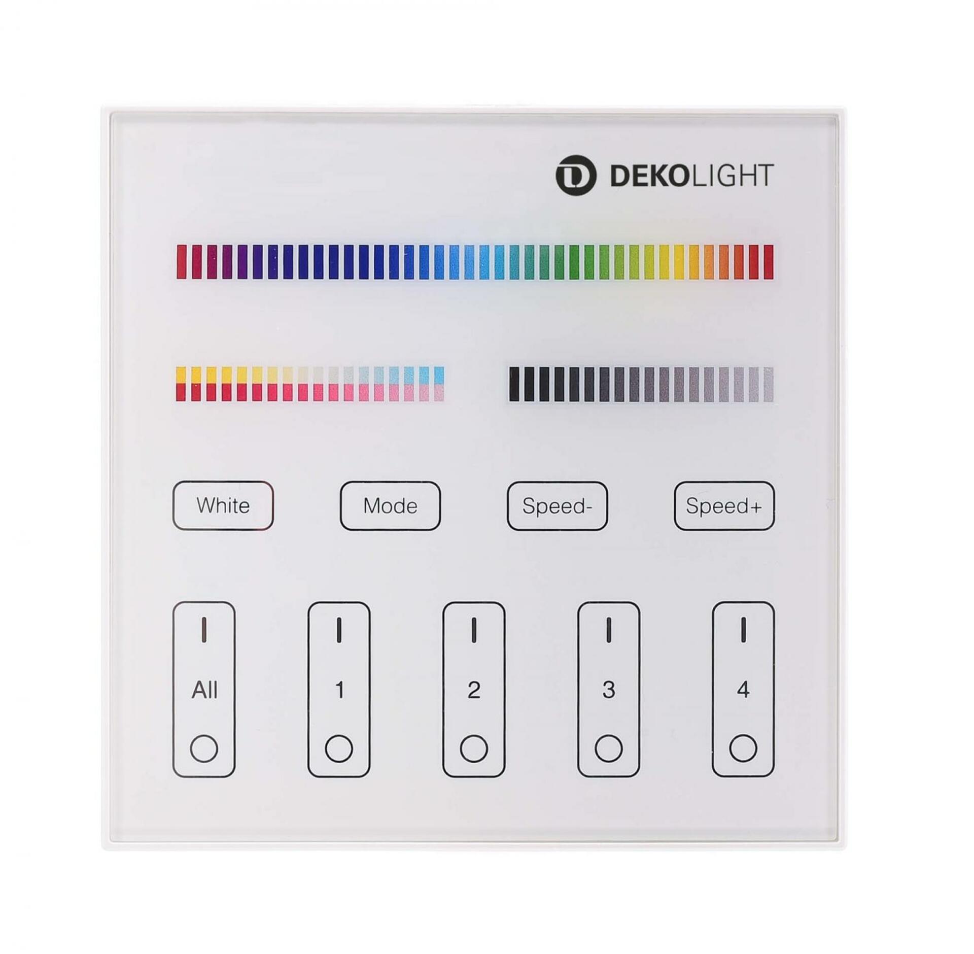 Light Impressions Deko-Light RF-smart, dálkové ovladání na zeď, bílá, 4 zóny, Single/CCT/RGB/RGBW/RGB+CCT 843513