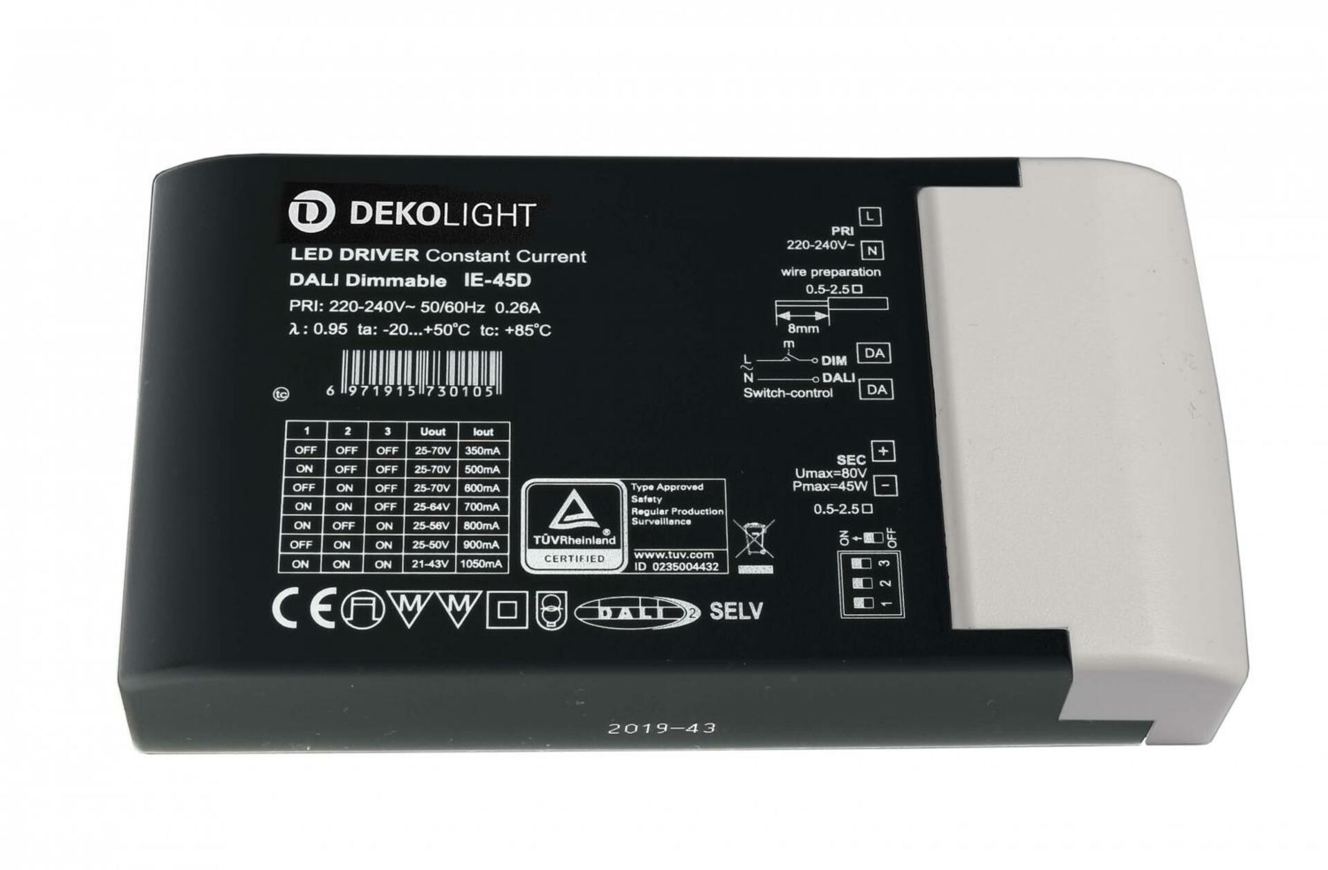 Light Impressions Deko-Light napájení BASIC, DIM, Multi CC, IE-45D konstantní proud 350/400/500/600/700/800/900/1000 mA IP20 stmívatelné 25-70V DC 8,75-45,00 W 862192