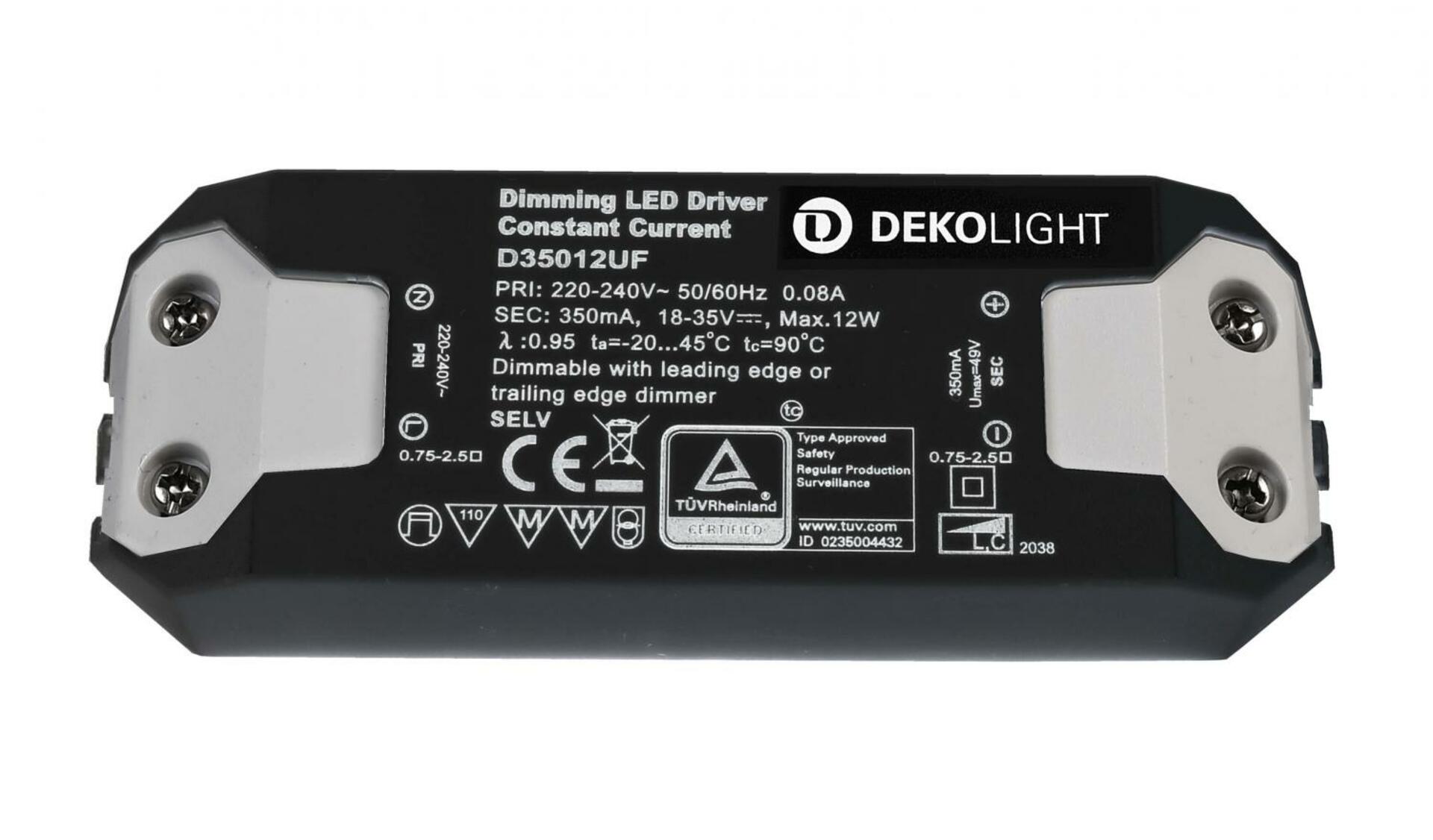 Light Impressions Deko-Light LED-napájení BASIC, DIM, CC, D350012UF/12W konstantní proud 350 mA IP20 stmívatelné 18-35V DC 6,30-12,00 W 862203