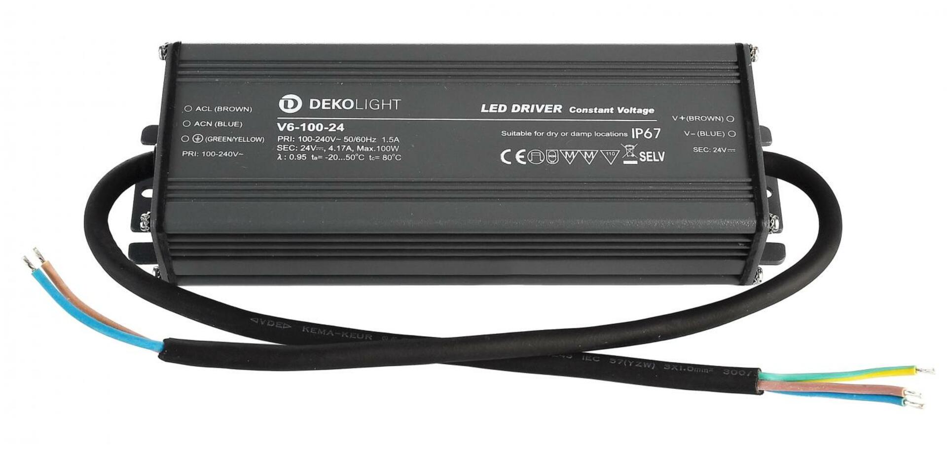 Light Impressions Deko-Light napájení IP, CV, V6-100-24 konstantní napětí 0-4170 mA IP67 24V DC 100,00 W  872094