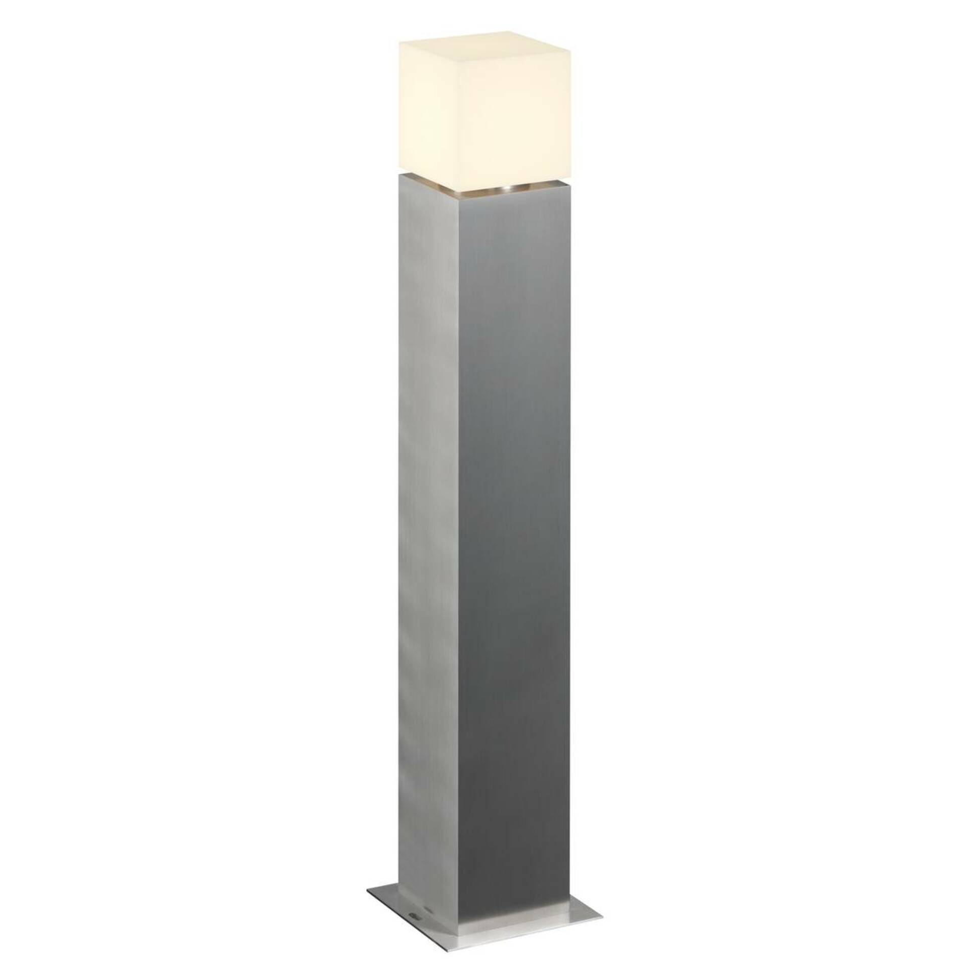 SLV BIG WHITE SQUARE POLE 90, venkovní stojací lampa, TC-TSE, IP44 , hranatá, nerezová ocel 304, D/Š/V 18/18/90 cm, max. 20W 1000346