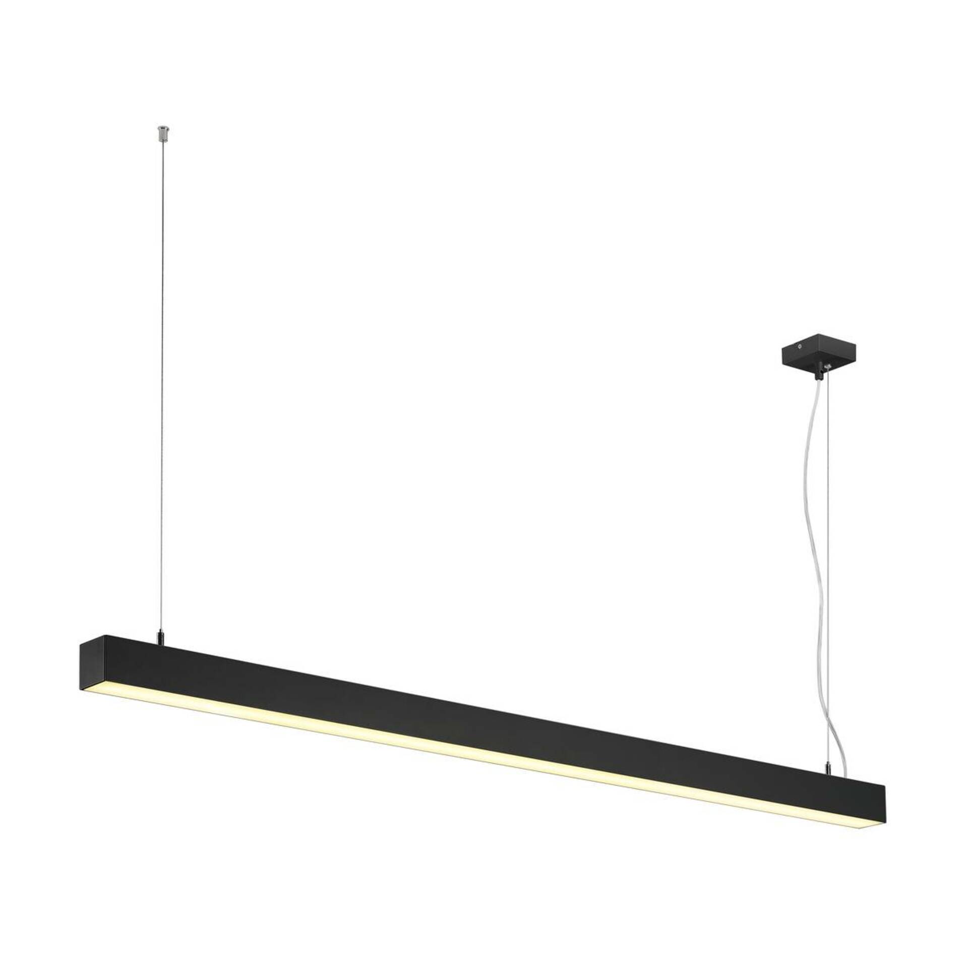 SLV BIG WHITE Q-LINE DALI SINGLE LED závěsné svítidlo, stmívatelné, 1 500 mm, černé 1001309