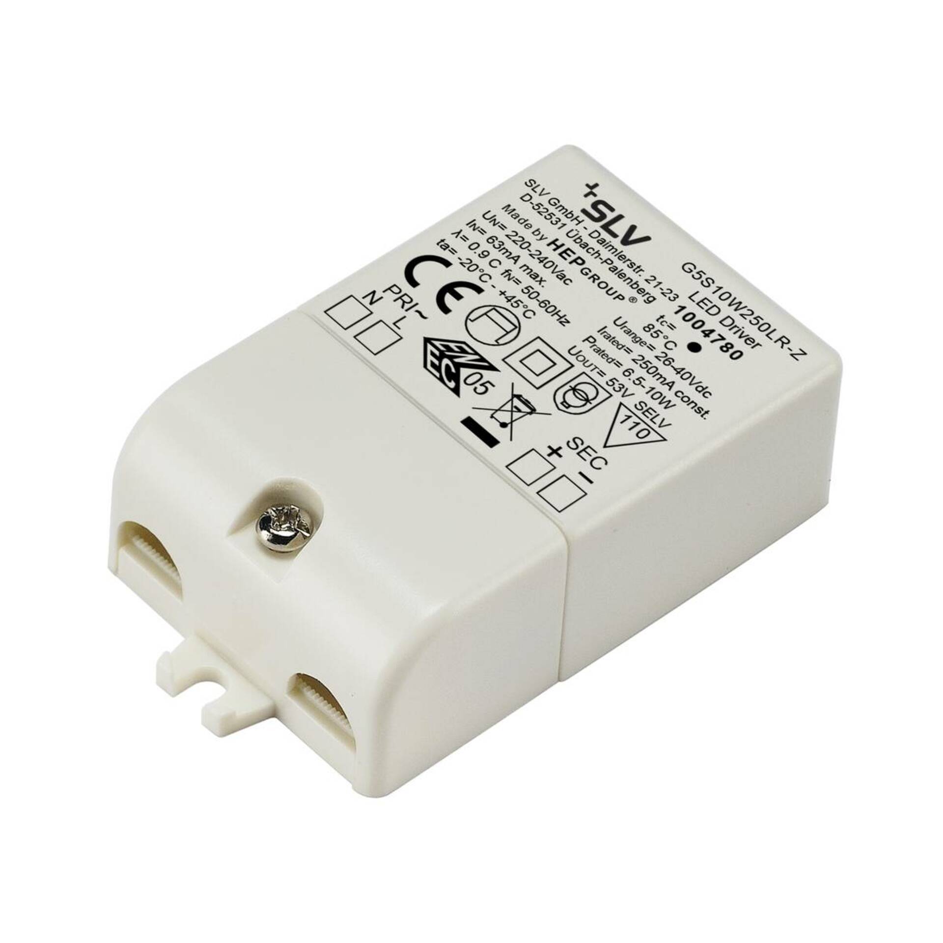 SLV BIG WHITE LED driver 6,5–10 W 250 mA 1004780