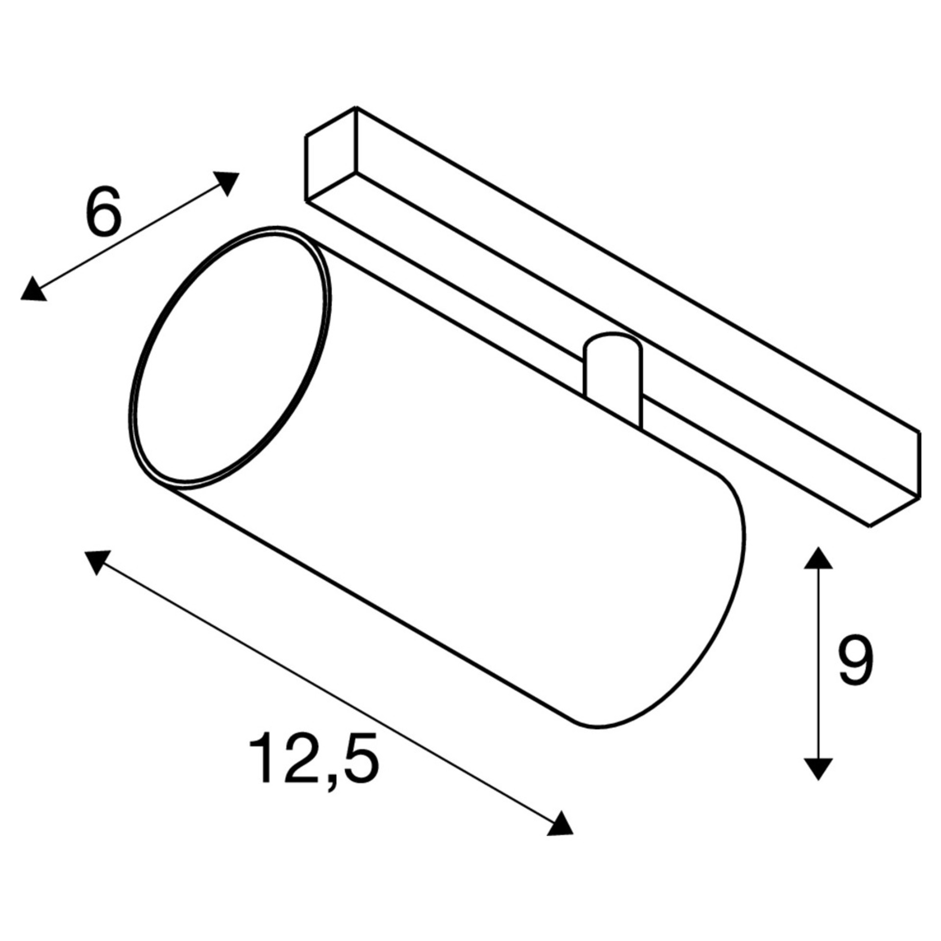 BIG WHITE (SLV) NUMINOS S 48 V TRACK DALI, spot, bílé/černé, 16 W, 1000 lm, 2700 K, CRI90, 20° 1006714