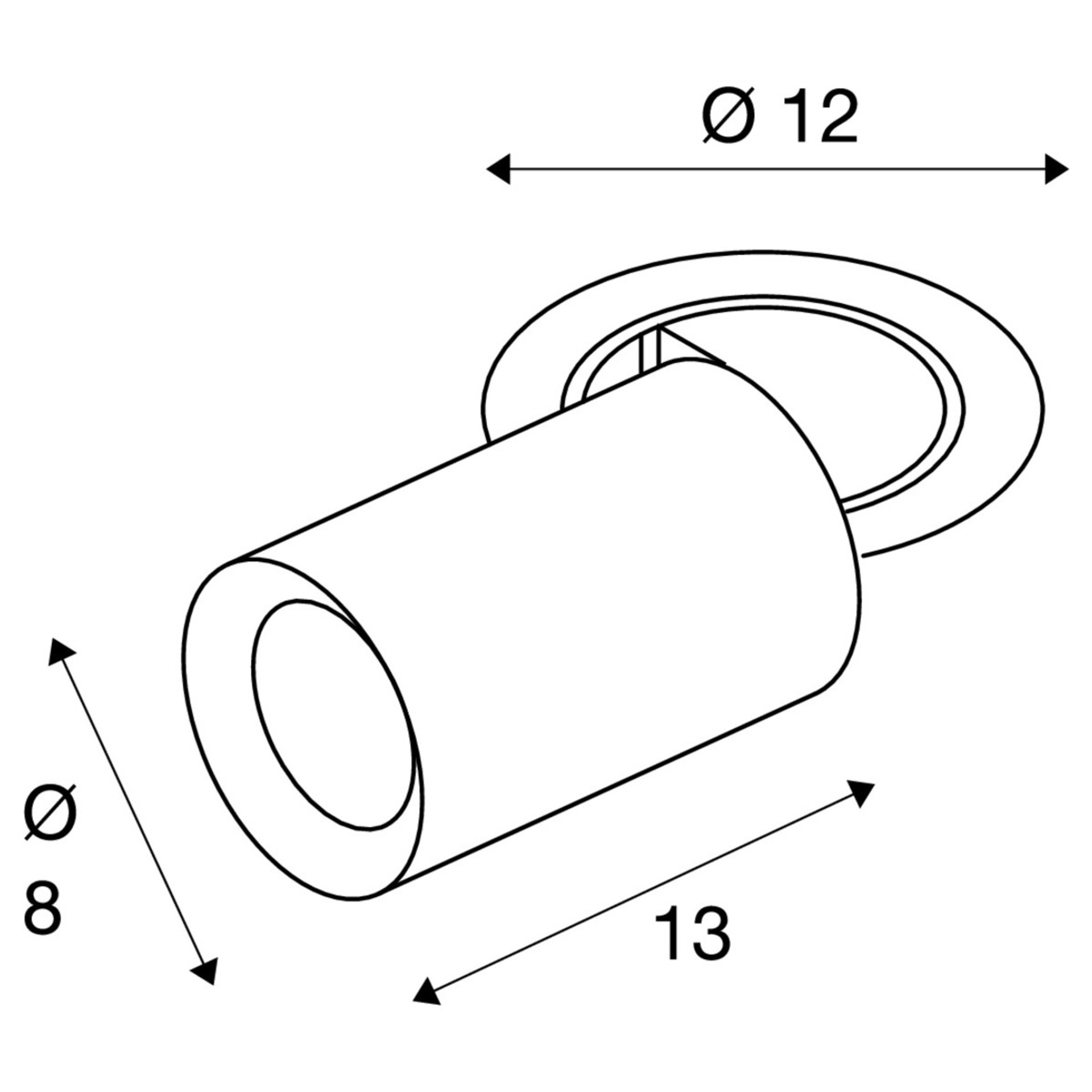 BIG WHITE (SLV) NUMINOS PROJECTOR M stropní zápustné svítidlo, 2700 K, 40d, válcové, bílé/černé 1006987