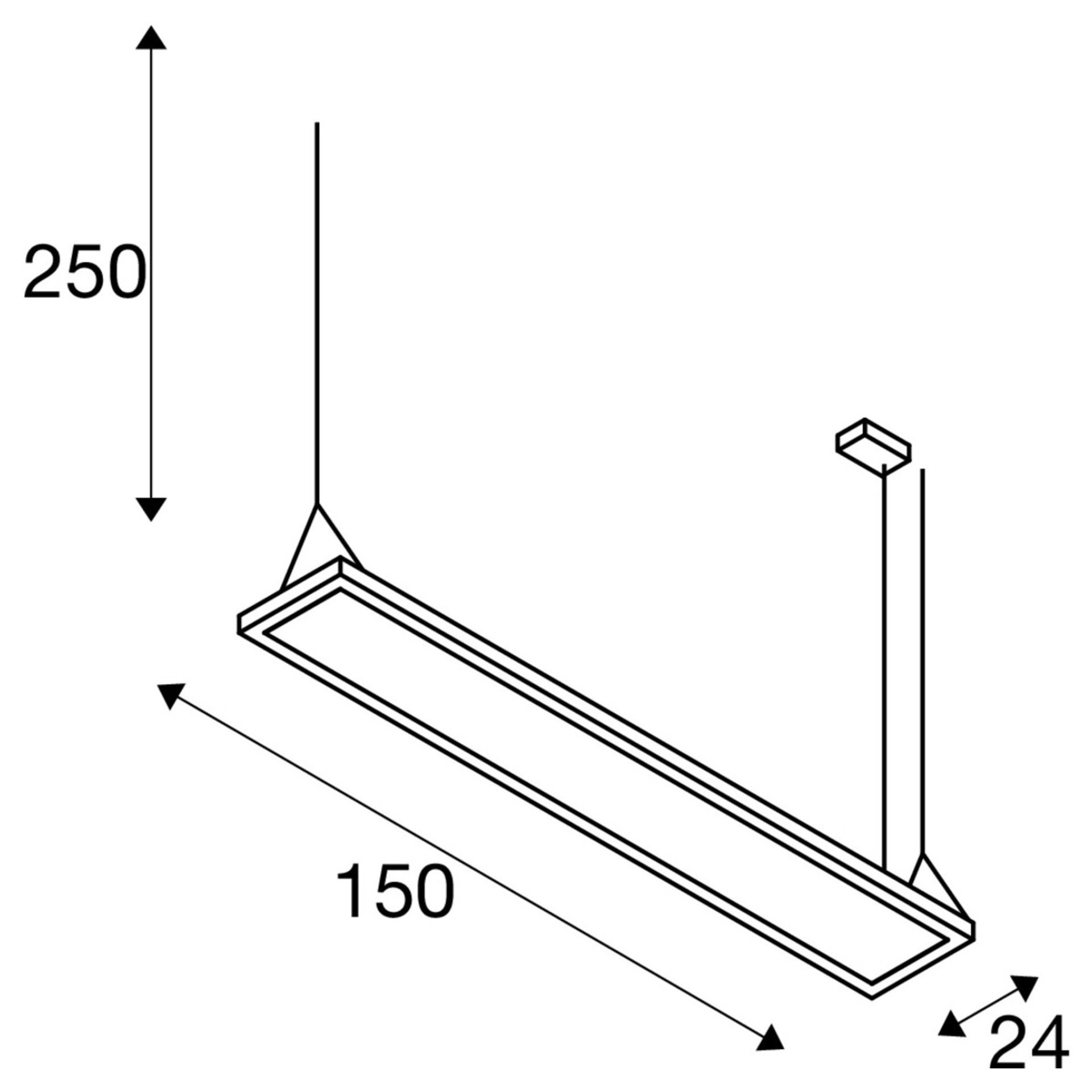 BIG WHITE (SLV) WORKLIGHT PRO 150 závěsné svítidlo, 150 cm, 4000 K, DALI, Touch, bílá 1007472