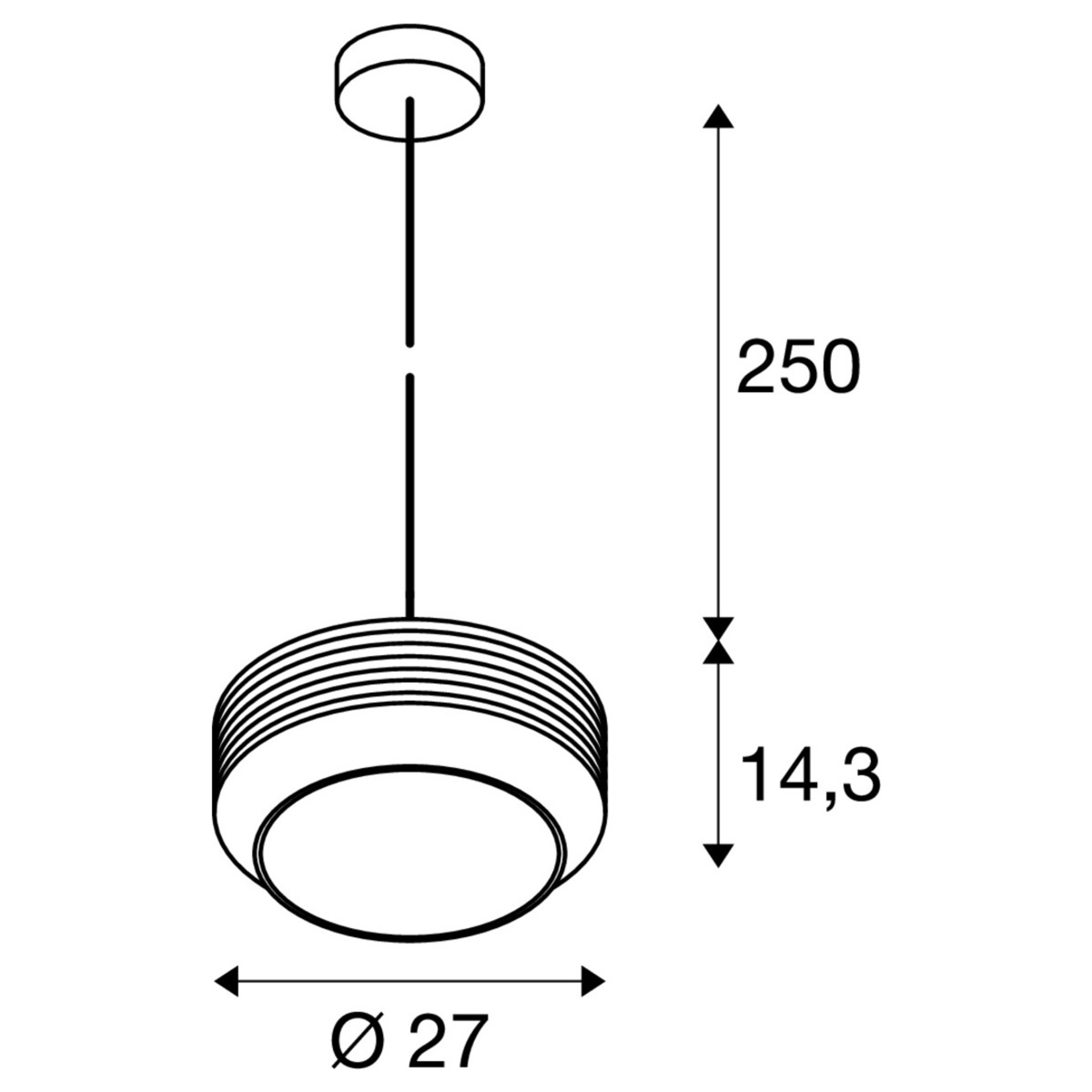 BIG WHITE (SLV) PANTILO ROPE 27 závěsné svítidlo, 250 cm, E27, 15 W, stříbrná 1007598