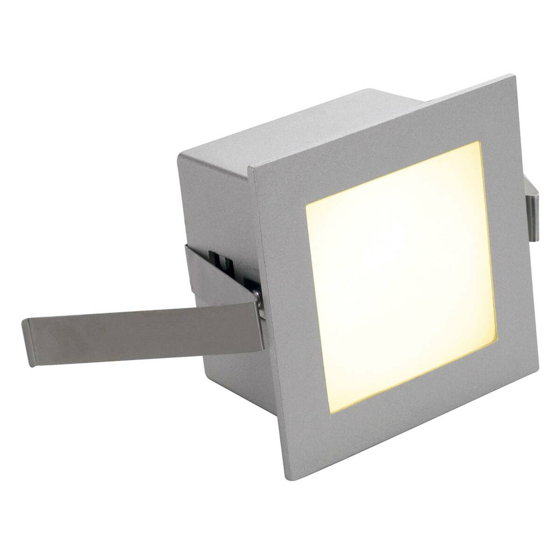 SLV BIG WHITE FRAME BASIC, vestavné svítidlo, LED, 3000K, hranaté, stříbrošedé, vč. listových pružin  111262