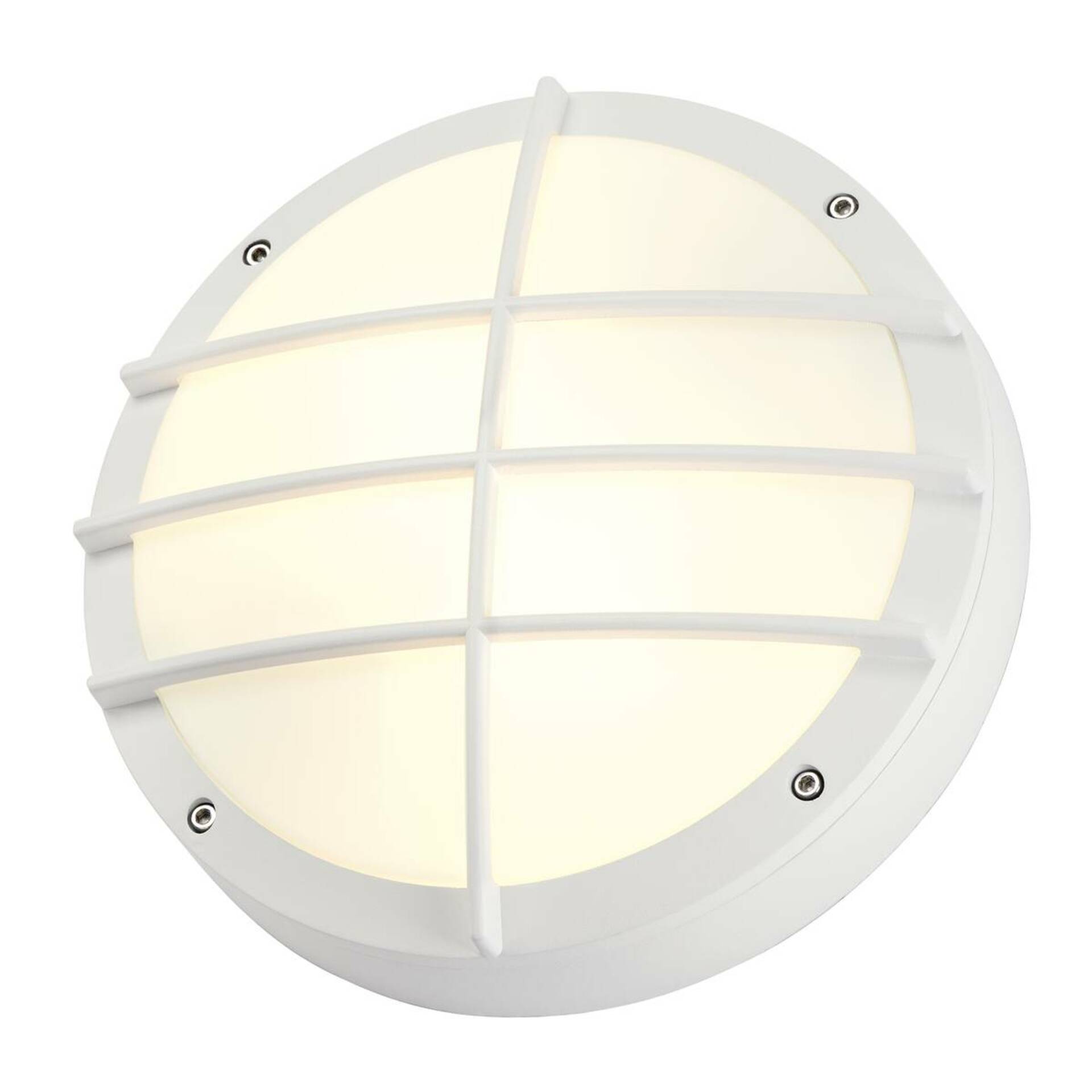 SLV BIG WHITE BULAN GRID, venkovní nástěnné a stropní svítidlo, TC-TSE, IP44, kulaté, bílé, max. 50 W 229081