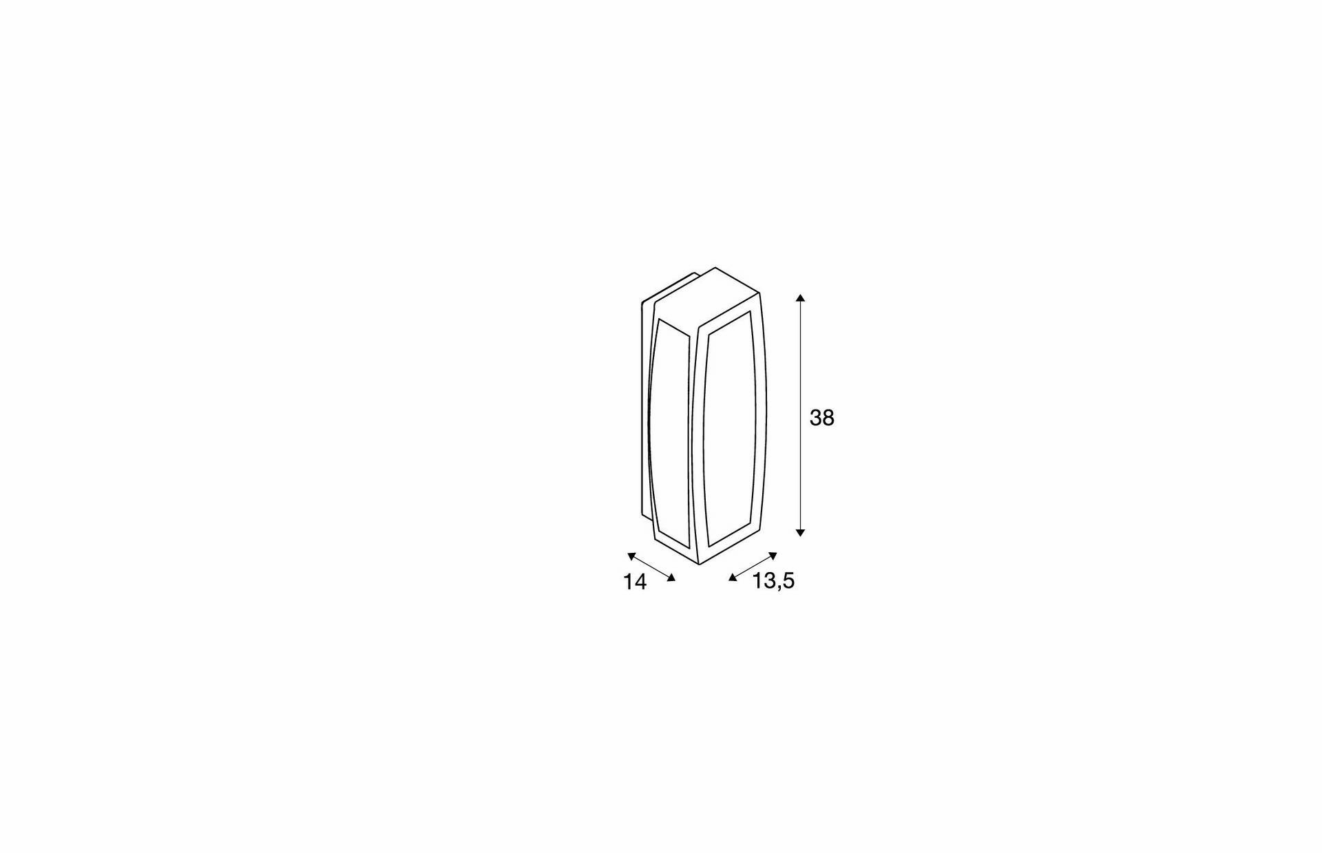 SLV BIG WHITE MERIDIAN BOX, venkovní nástěnné svítidlo, TC-(D,H,T,Q)SE, IP54, stříbrošedé, max. 20 W 230044