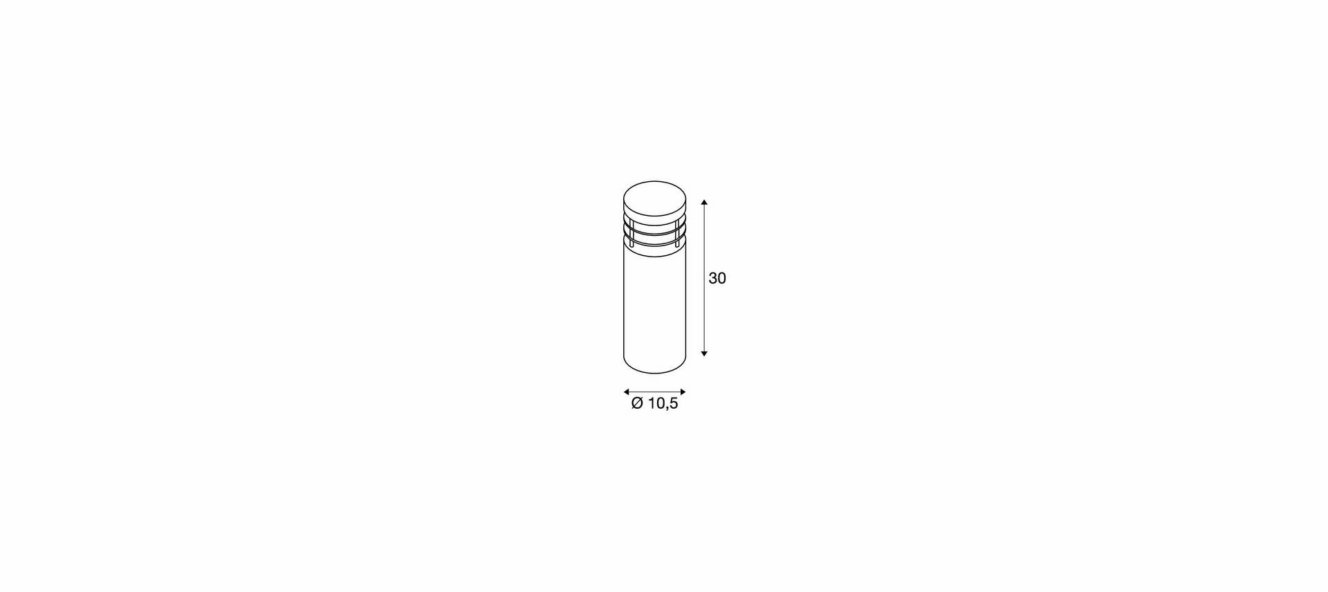 SLV BIG WHITE VAP SLIM 30, venkovní stojací lampa, TC-TSE, IP44, nerezová ocel kartáčovaná, pr./V 10/30 cm, max. 20 W 230063