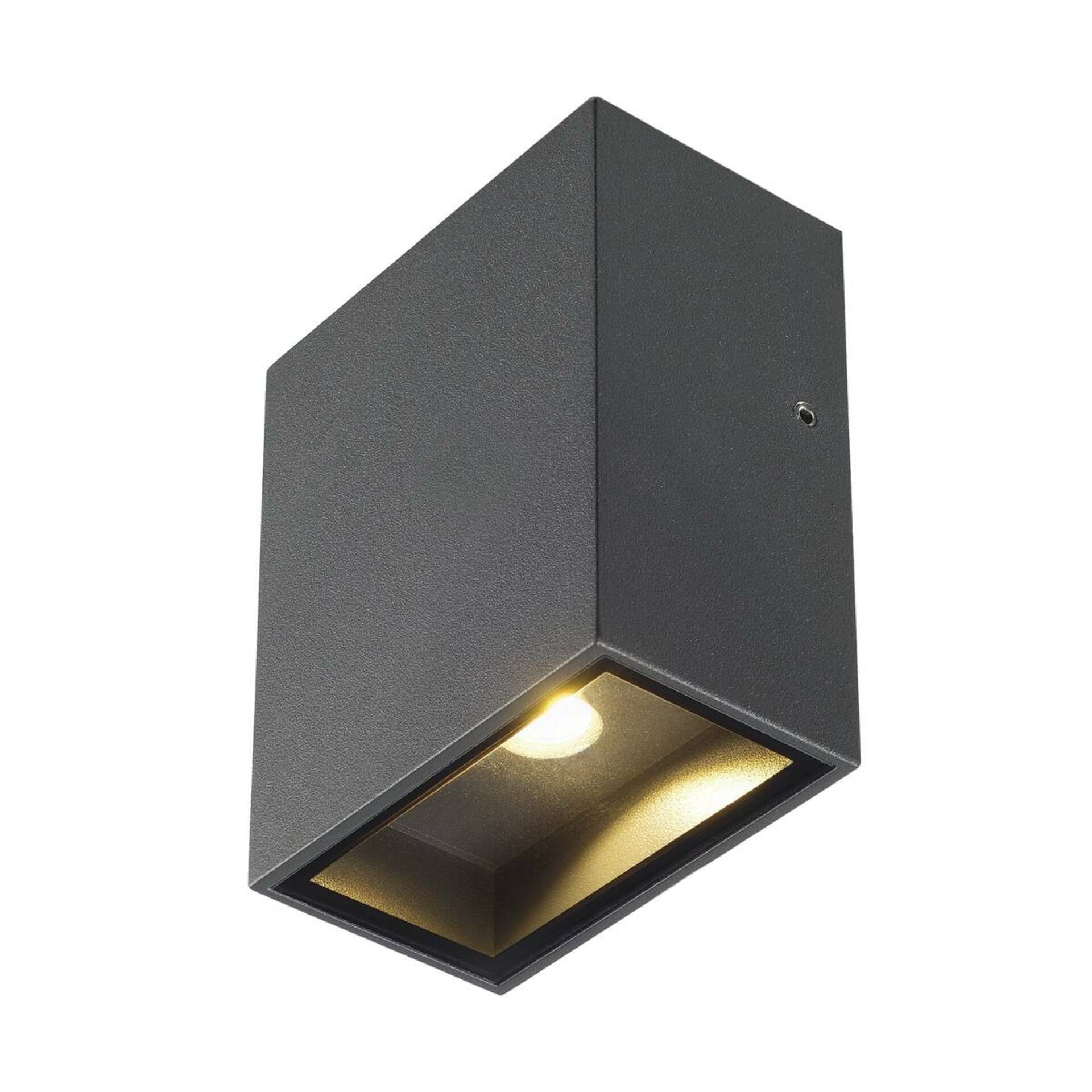 SLV BIG WHITE QUAD 1 XL, nástěnné svítidlo, LED, 3000K, IP44, hranaté, antracit, 3,2 W 232435