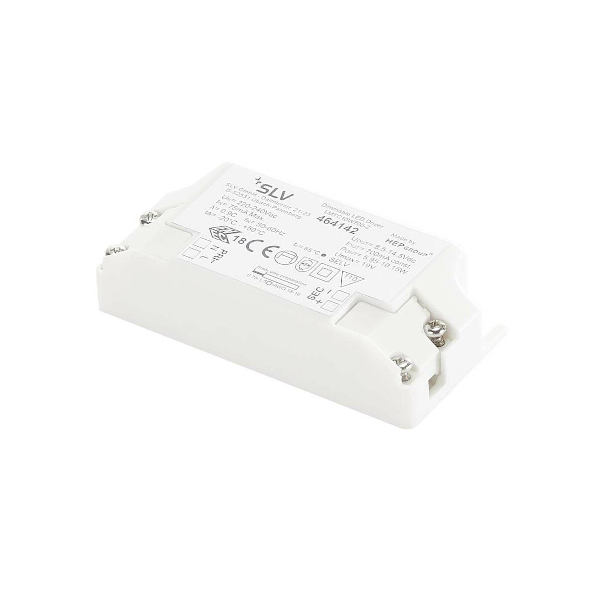 SLV BIG WHITE LED OVLADAČ, 10,5W, 700mA, vč. odlehčovacího profilu, stmívatelný 464142