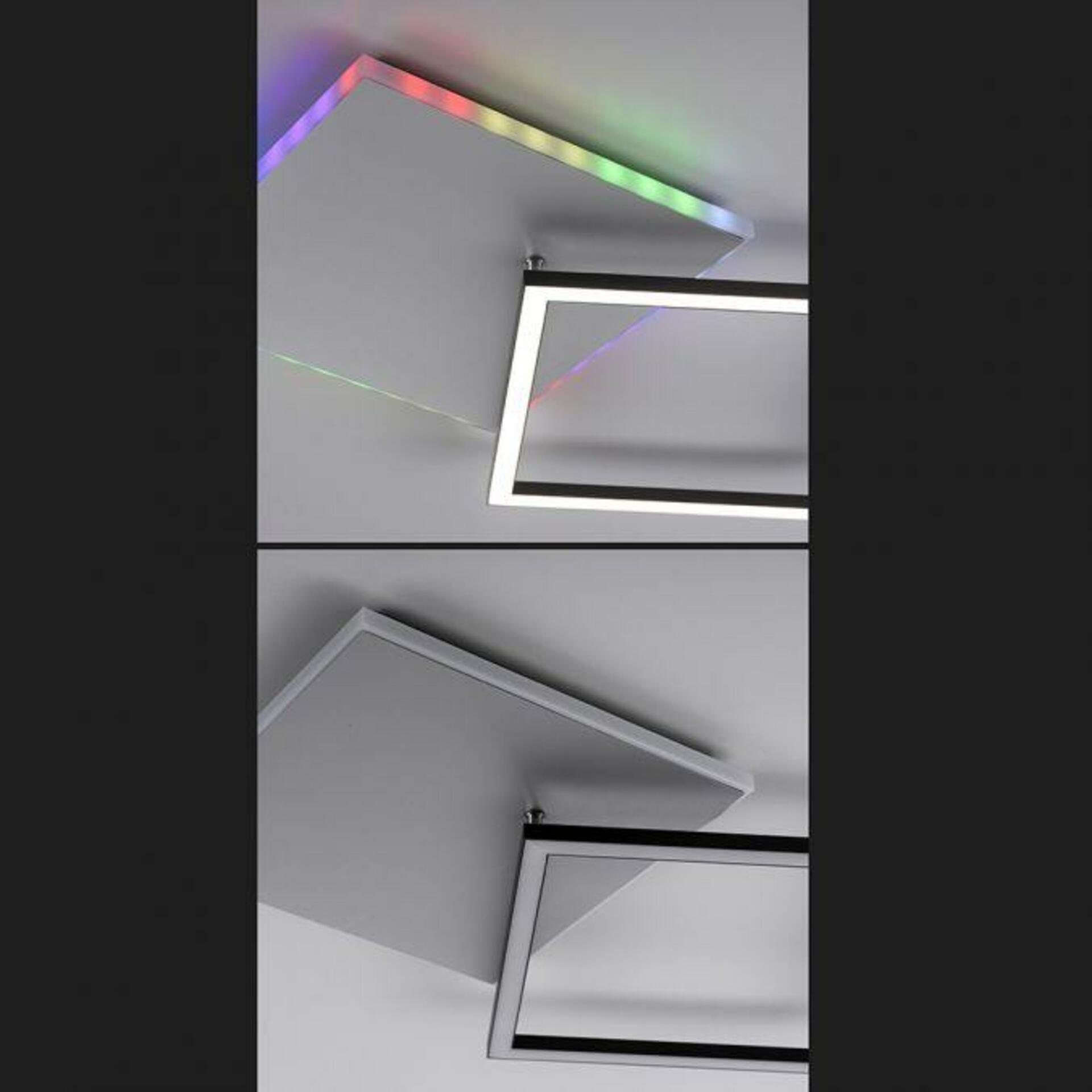 LEUCHTEN DIREKT is JUST LIGHT LED stropní svítidlo hranaté hliník CCT stmívatelné Rainbow RGB 2700-5000K LD 11327-95