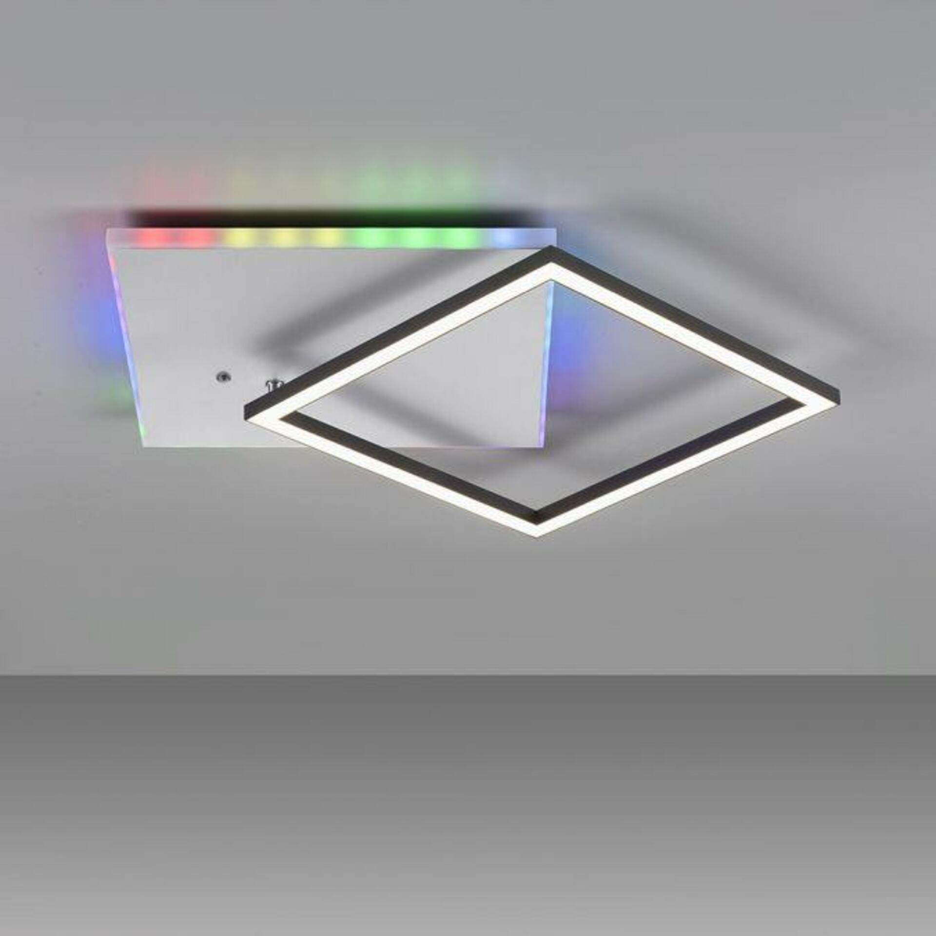 LEUCHTEN DIREKT is JUST LIGHT LED stropní svítidlo hranaté hliník CCT stmívatelné Rainbow RGB 2700-5000K LD 11327-95