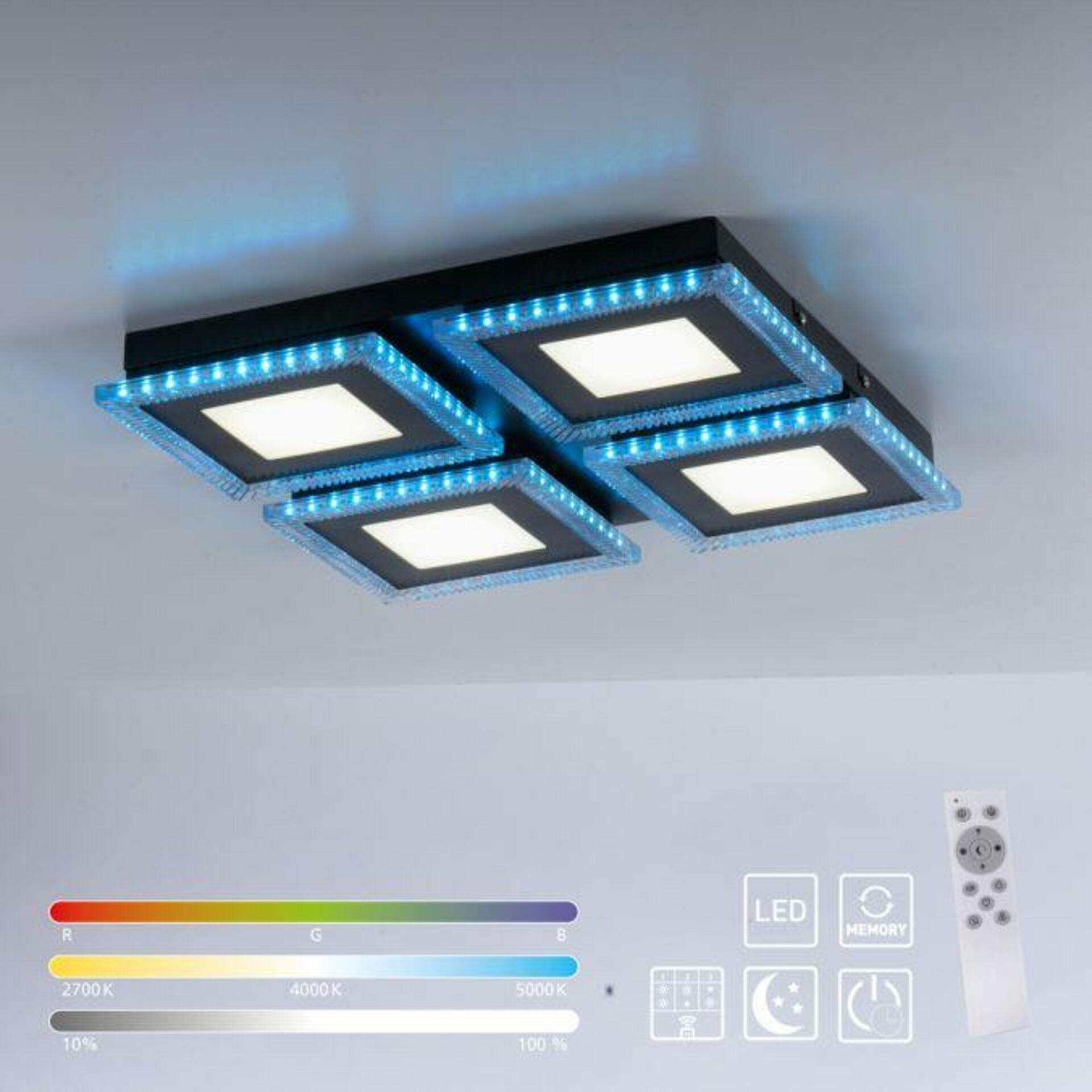 LEUCHTEN DIREKT is JUST LIGHT LED stropní svítidlo černé RGB barevné scény CCT stmívatelné 2700-5000K LD 14511-18