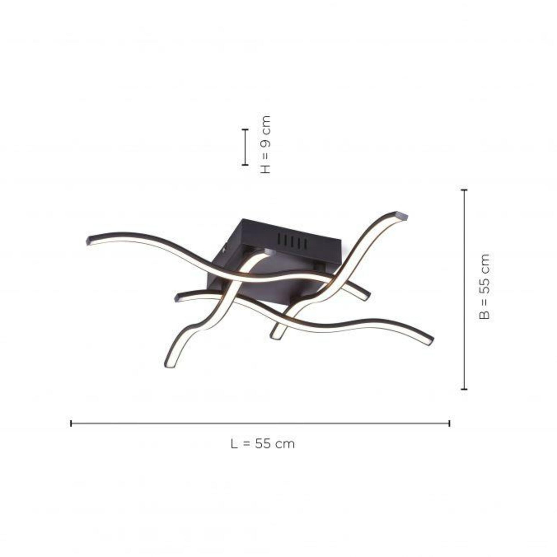 LEUCHTEN DIREKT is JUST LIGHT LED stropní svítidlo, černá, design vlny 3000K LD 15131-18