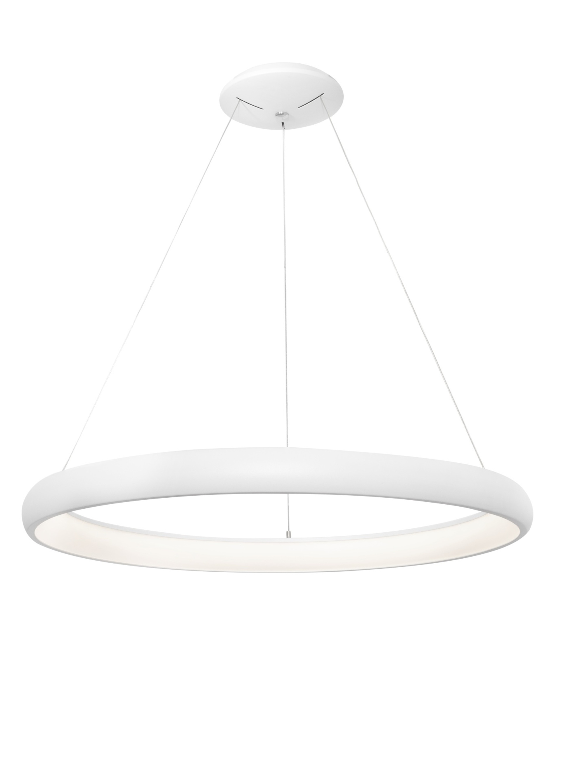 Nova Luce LED závěsné svítidlo Albi ve dvou velikostech a třech barvách - pr. 610 x 60 x 1140 mm, 50 W, 3000 K, stmívatelné, bílé NV 8105601 D