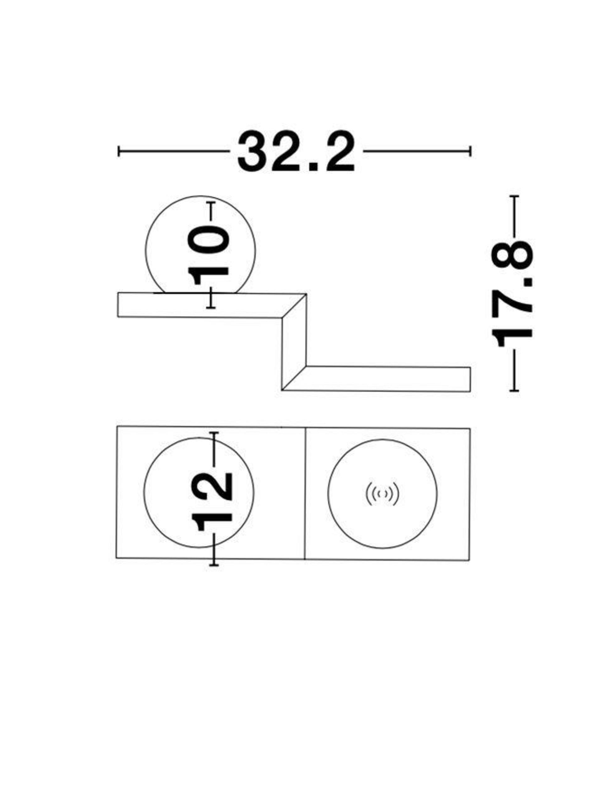 NOVA LUCE nástěnné svítidlo ROOM bílý hliník a opálové sklo vypínač na těle LED Samsung 6W 230V 3000K IP20 nabíjení telefonu 9183311