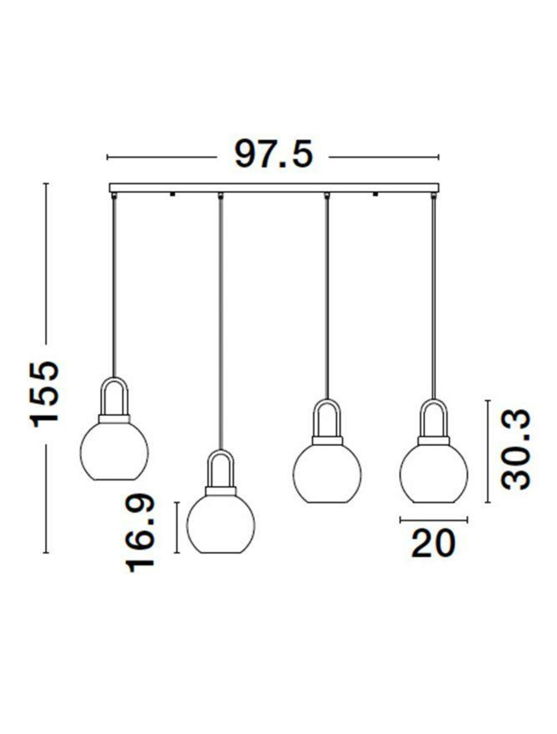 NOVA LUCE závěsné svítidlo IRVINE čiré sklo černý kabel mosazný zlatý kov E27 4x12W 230V IP20 bez žárovky 9241180