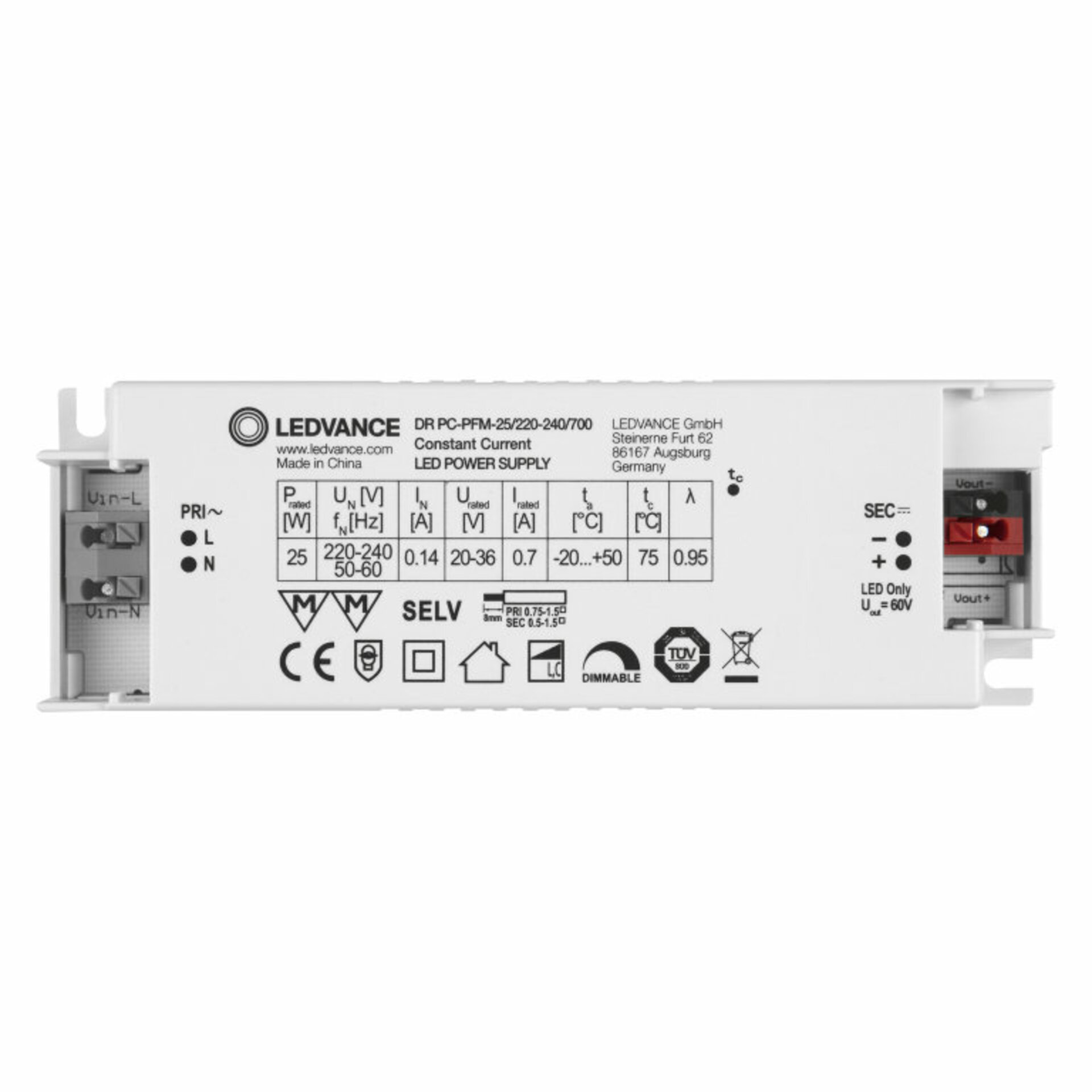 OSRAM LEDVANCE DR PC-PFM -25/220-240/700 4058075239852