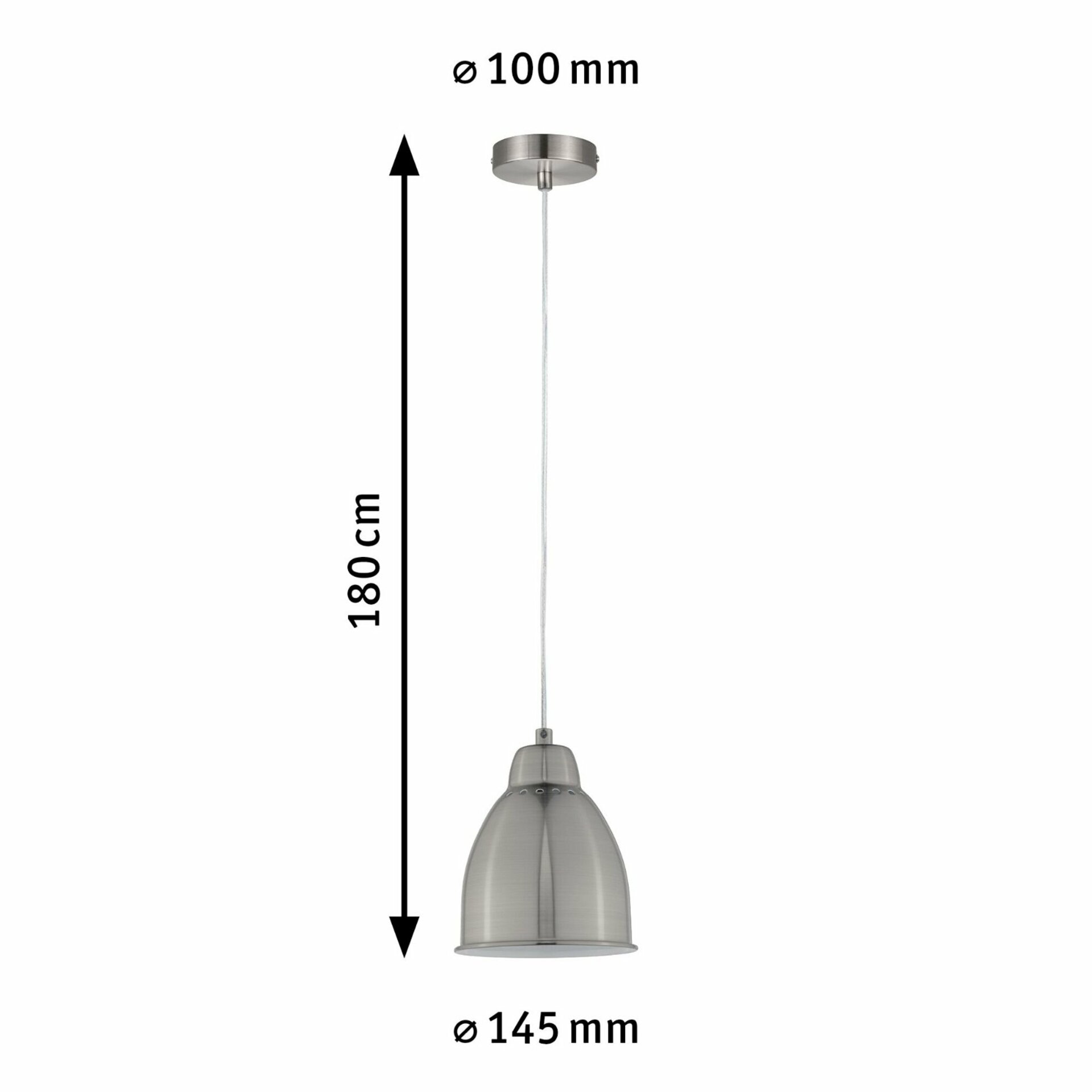 PAULMANN Závěsné svítidlo Neordic Hilla 1-ramenné pro osvětlení rostlin kov kartáčovaný bez zdroje světla max. 40W E27 797.65