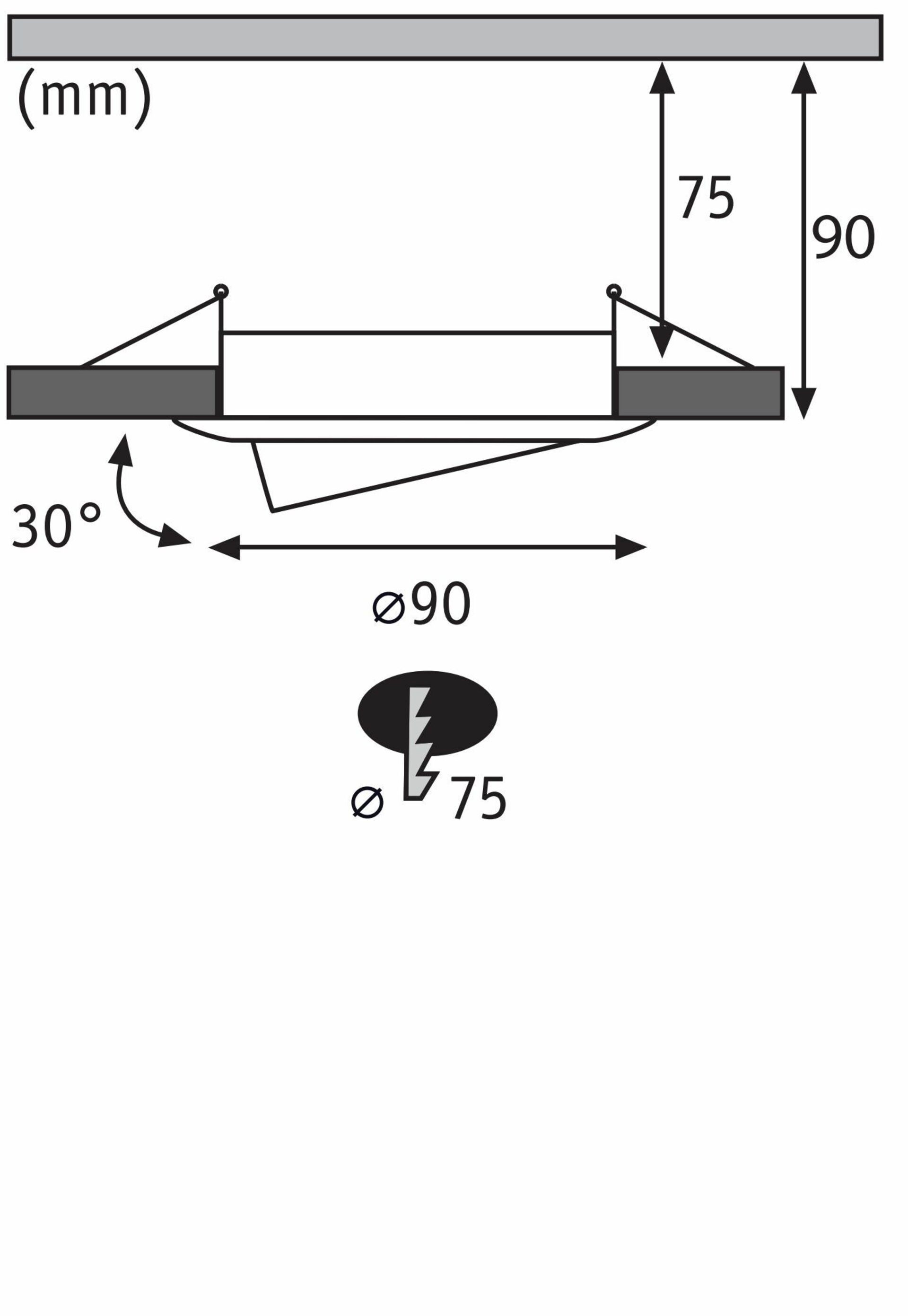 PAULMANN Vestavné svítidlo 10ks-sada výklopné kruhové 90mm 30° GU10 max. 10x10W 230V bílá