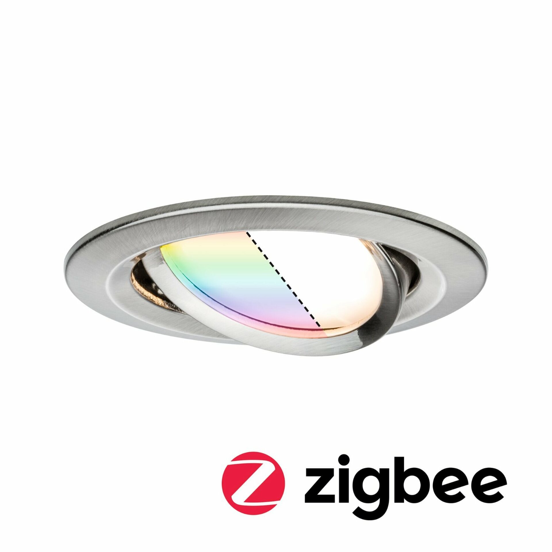 PAULMANN SmartHome Zigbee vestavné svítidlo LED Coin Nova Plus 1x3,5W RGBW kruhové kov kartáčovaný 929.64 P 92964