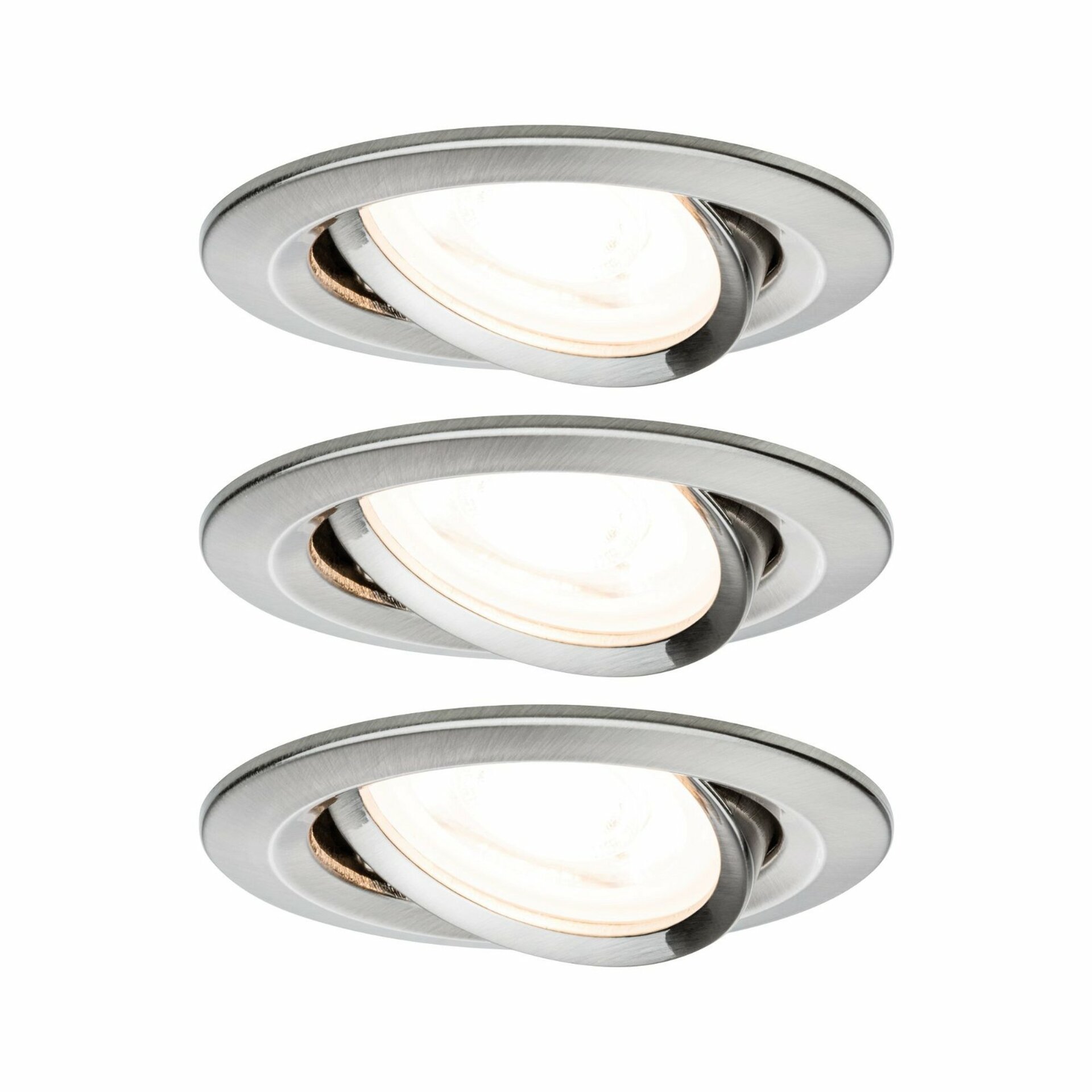 PAULMANN Vestavné svítidlo LED Nova kruhové 3x6,5W GU10 kov kartáčovaný výklopné 934.29 P 93429