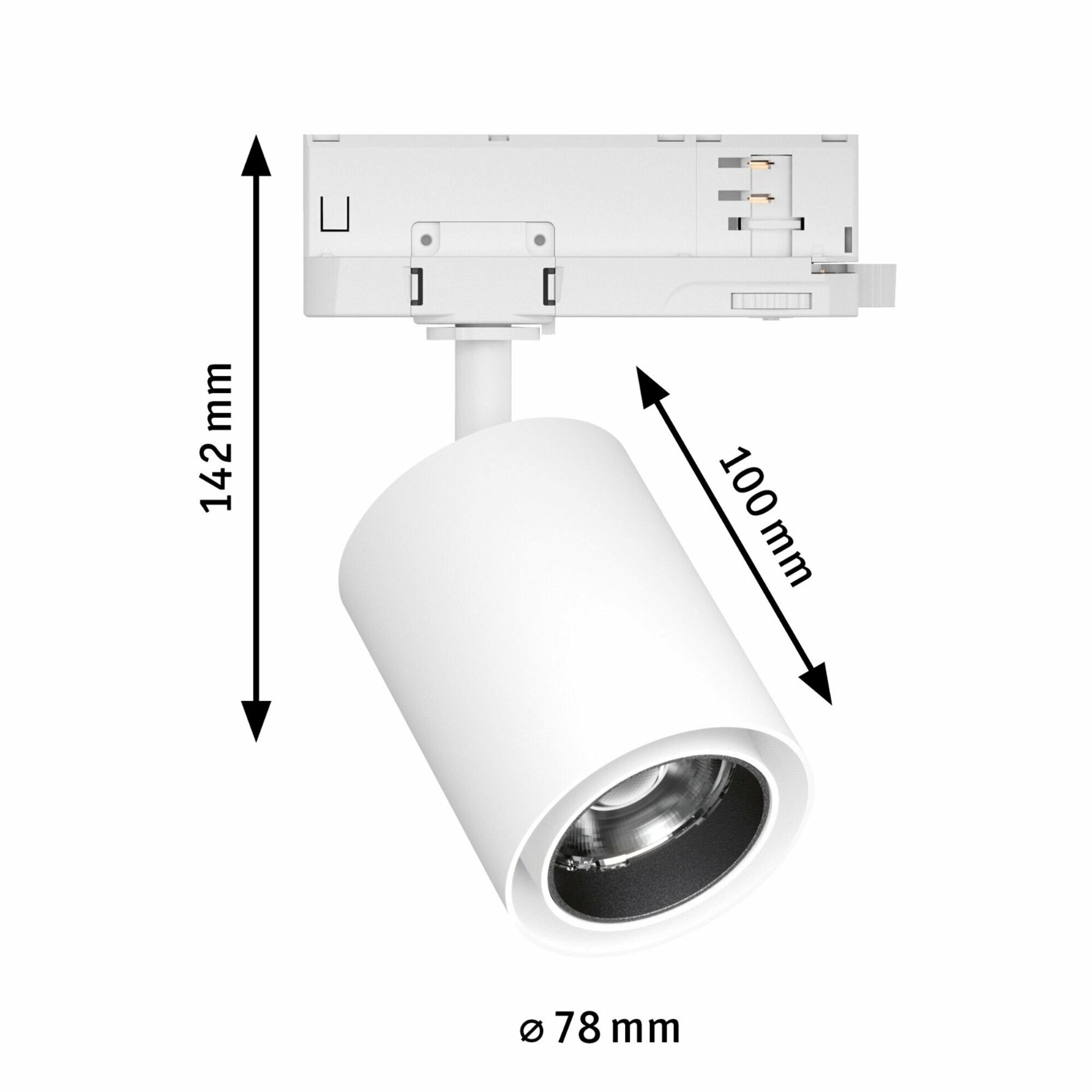 PAULMANN ProRail3 LED lištový spot Kratos 36° 25W 4000K 230V bílá