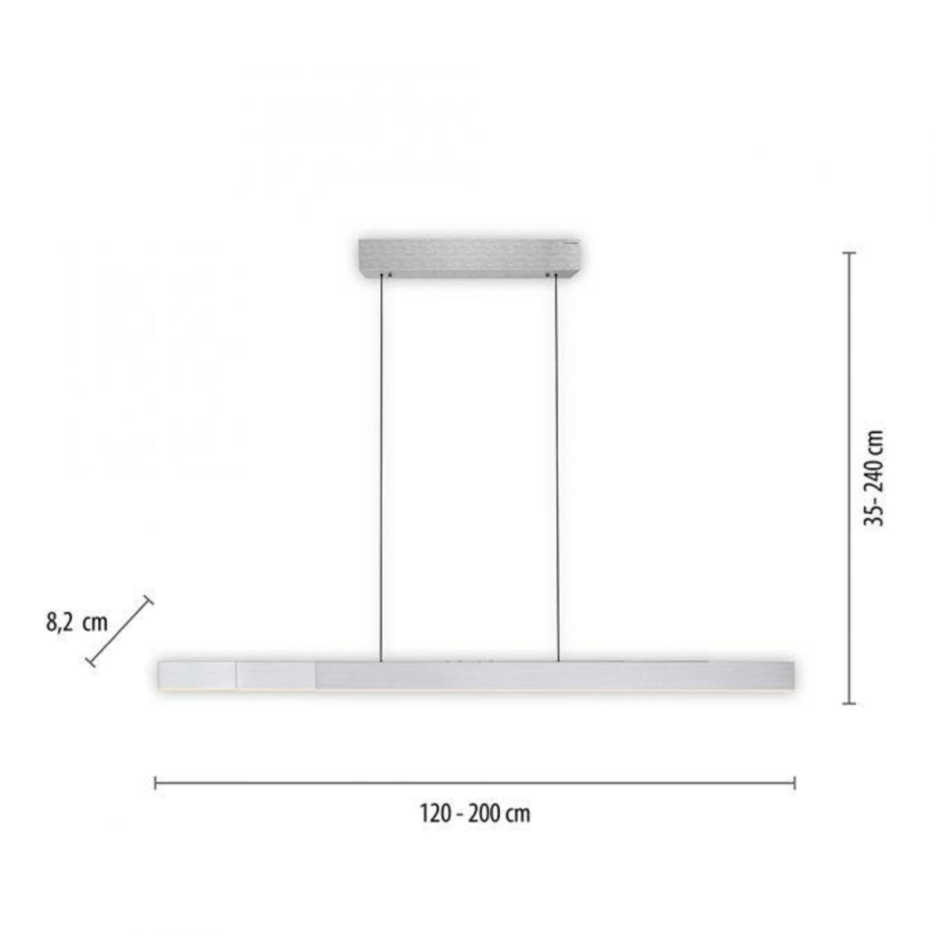 PAUL NEUHAUS LED závěsné svítidlo PURE-MOTO-RISE hliník elektricky nastavitelná výška, dotykový vypínač 2700-5000K PN 2545-95