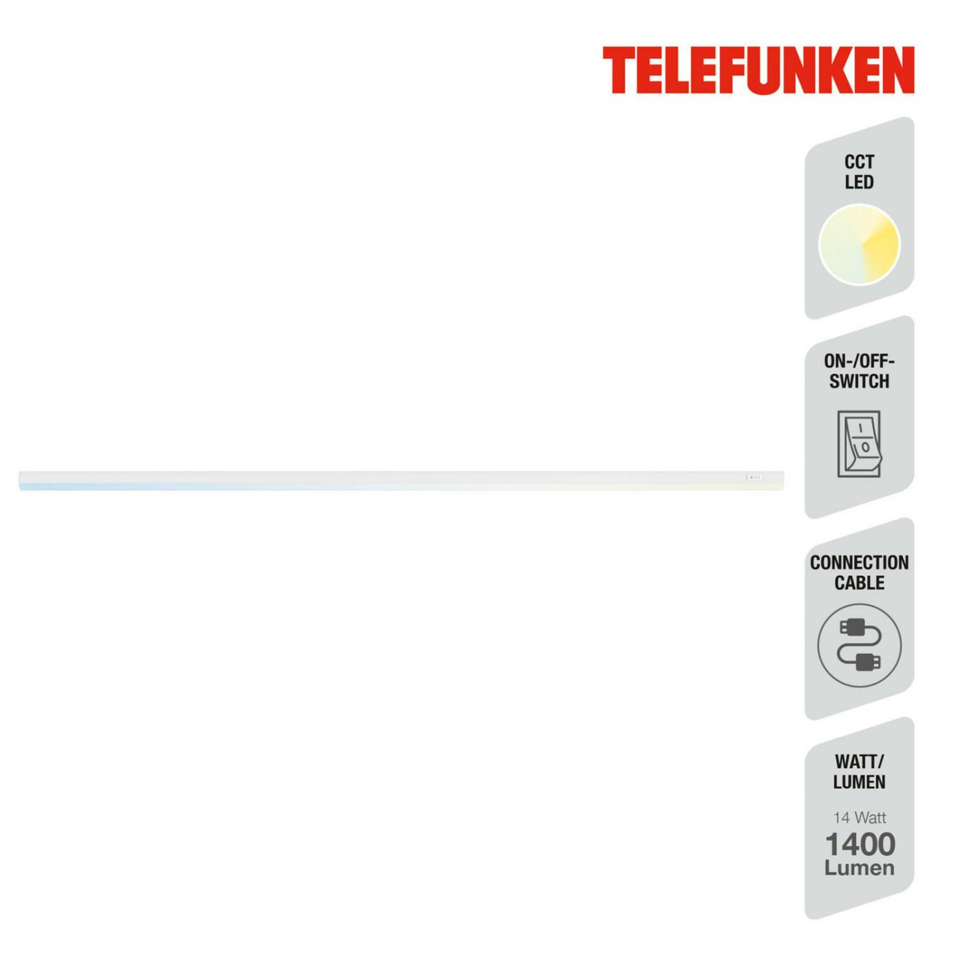 BRILONER TELEFUNKEN CCT skříňkové svítidlo, 118,5 cm, 14 W, 1400 lm, bílé TF 204906TF