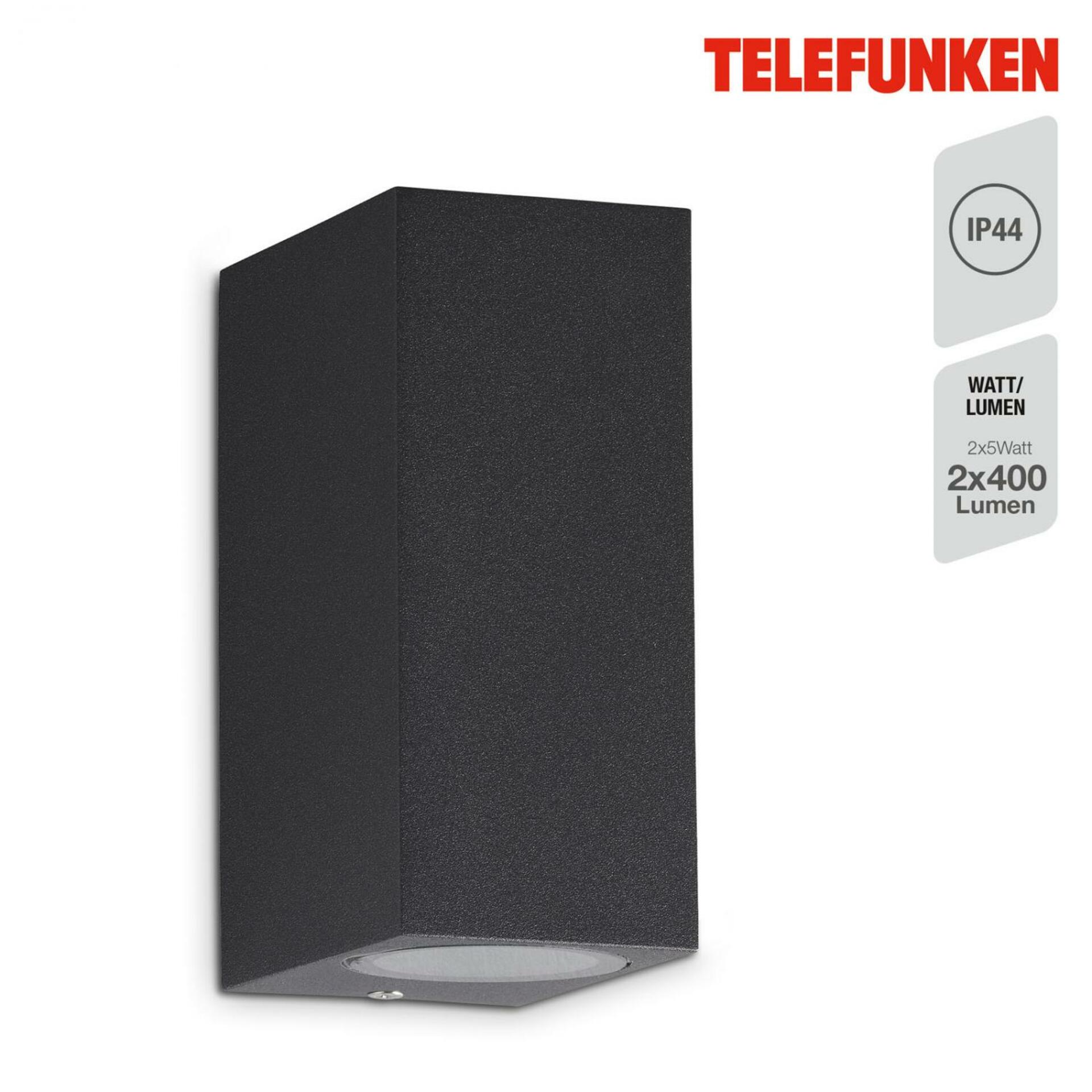 BRILONER TELEFUNKEN venkovní svítidlo 15,1 cm 2xGU10 5W 400lm antracit IP44 TF 307005TF