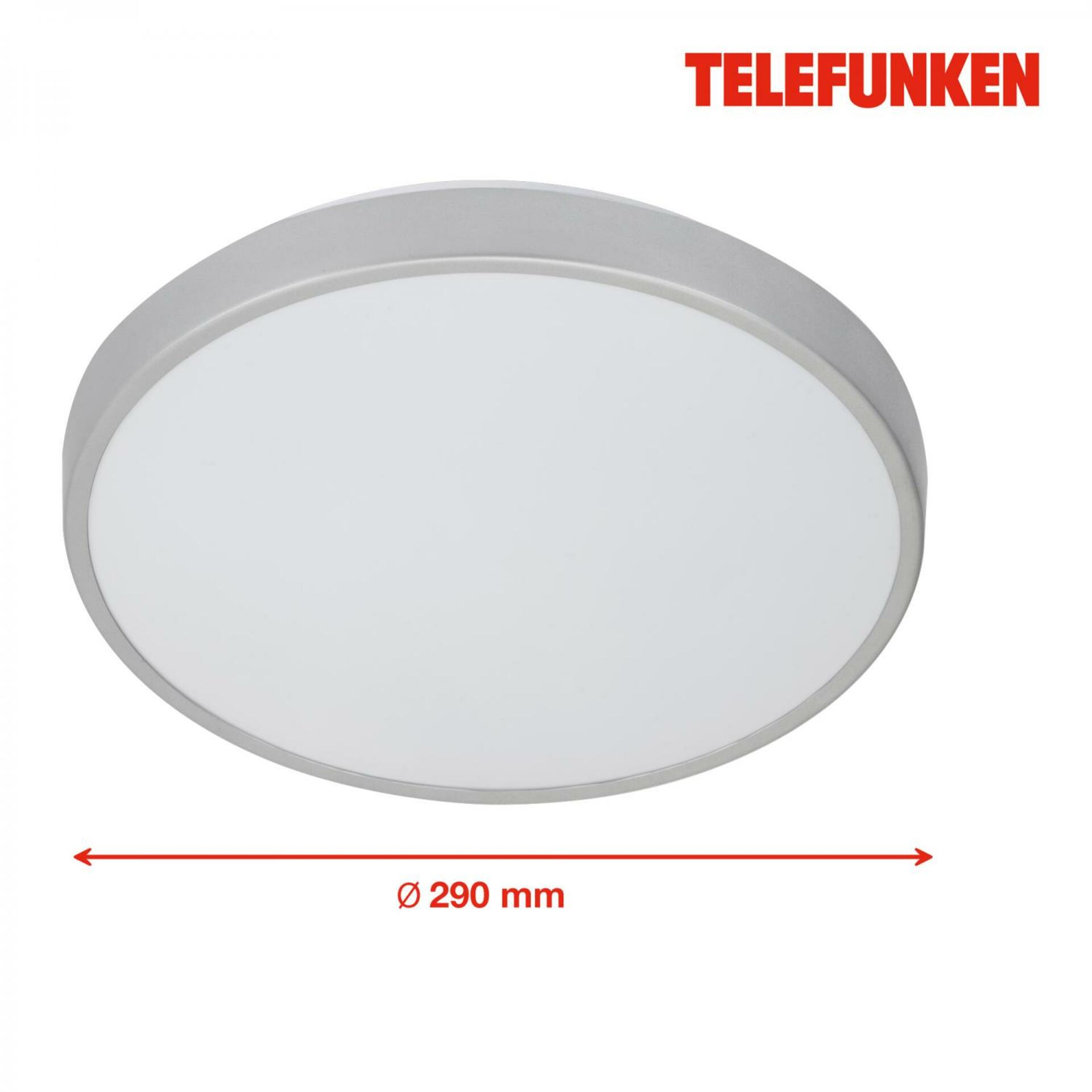 BRILONER TELEFUNKEN LED stropní svítidlo s čidlem, pr. 29 cm, 12 W, bílé-titan IP44 TF 601604TF