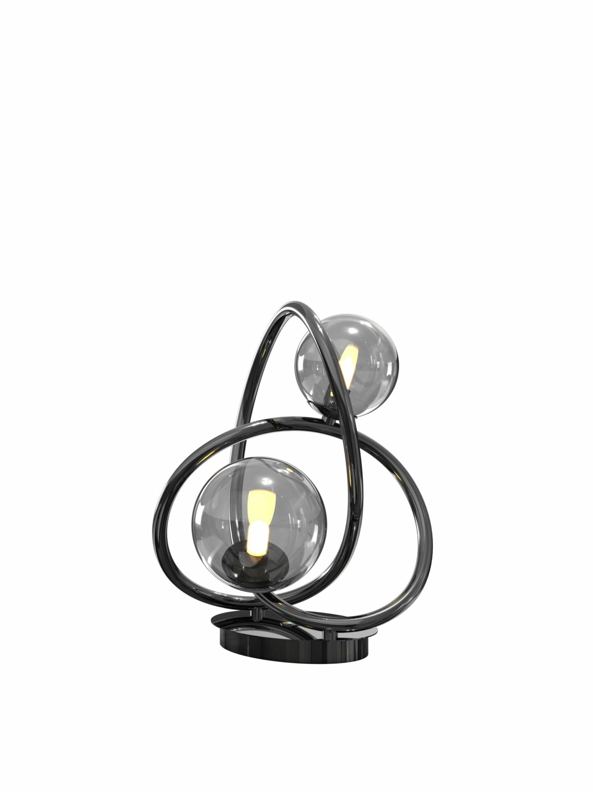 WOFI Stolní lampa Nancy 2x 3,5W G9 780lm 3000K černý chrom + kouřová 8014-205