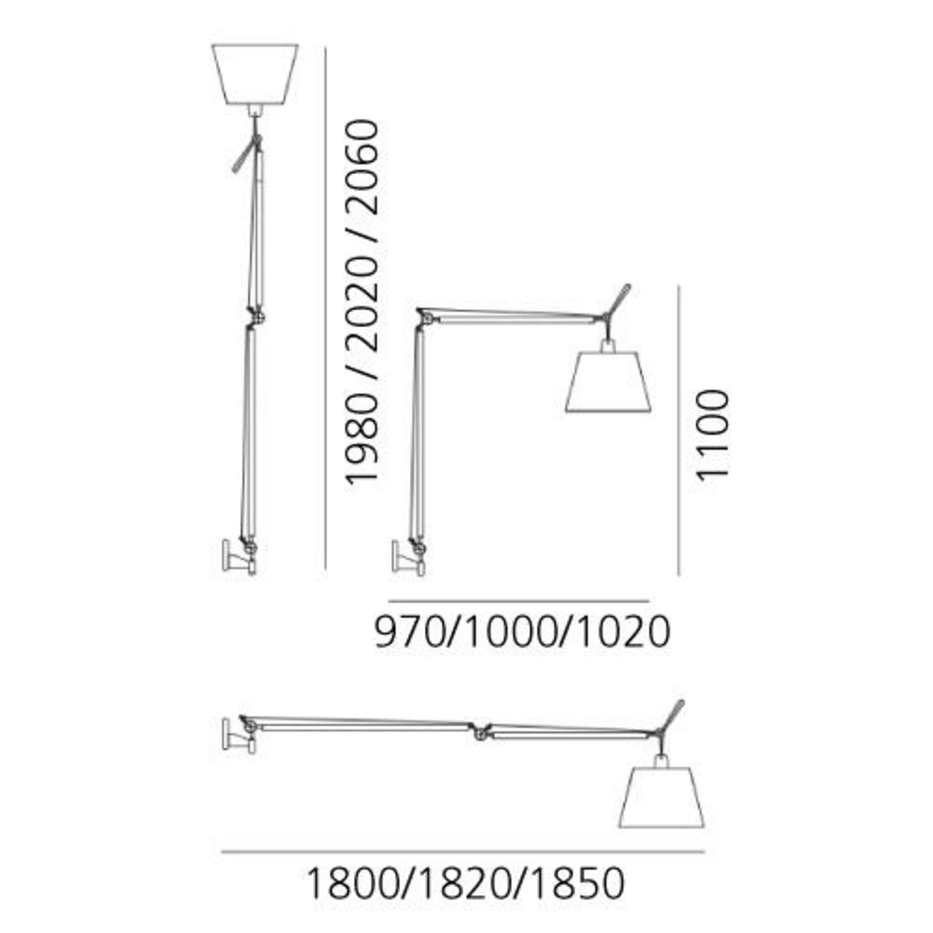 Artemide TOLOMEO MEGA těleso lampy vč. vypínače alu bez základny a stínítka 0564010A