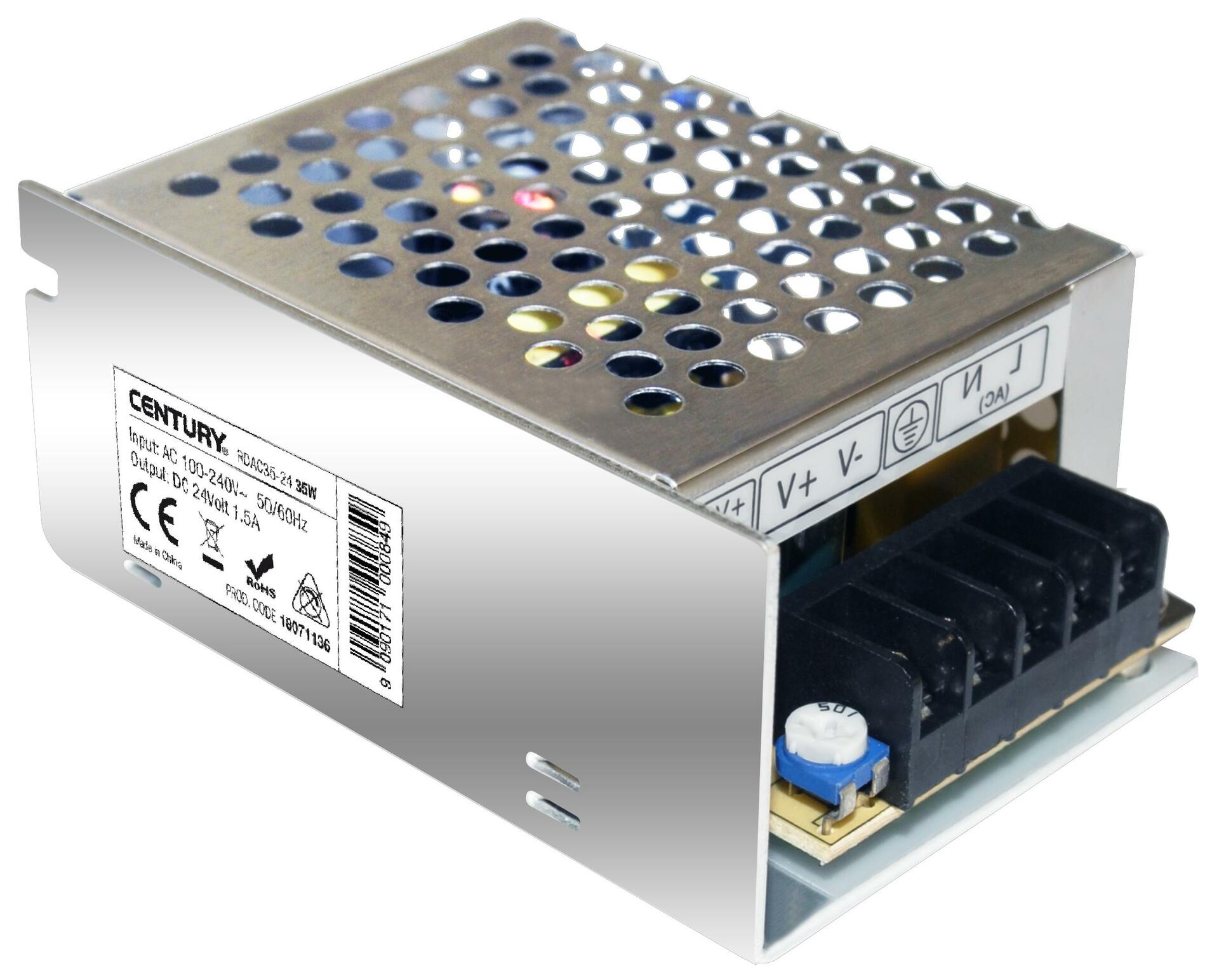 CENTURY LED DRIVER pro LED pásky 35W 100-240VAC/24VDC/1,5A IP20 CEN RDAC35-24