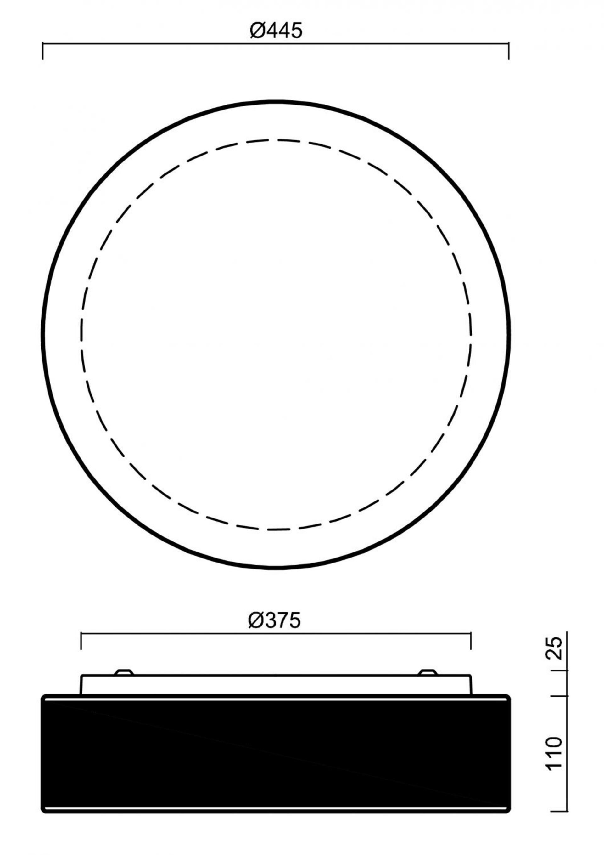 OSMONT 67538 ERIS C3 stropní/nástěnné skleněné svítidlo bílá / bílo - černá IP43 4000 K 27W LED HF