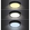 Solight LED mini panel CCT, přisazený, 12W, 900lm, 3000K, 4000K, 6000K, kulatý, černá barva WD170-B