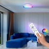 Solight LED osvětlení s dálkovým ovladačem Floco, 30W + 6W RGB, 2100lm, 40cm, změna chromatičnosti, stmívatelné WO8015