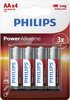 Philips alkalické tužkové baterie POWER ALKALINE AA 4ks blistr LR6P4B/10