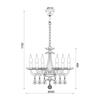 ACA Lighting Crystal závěsné svítidlo BLK80386PCMG